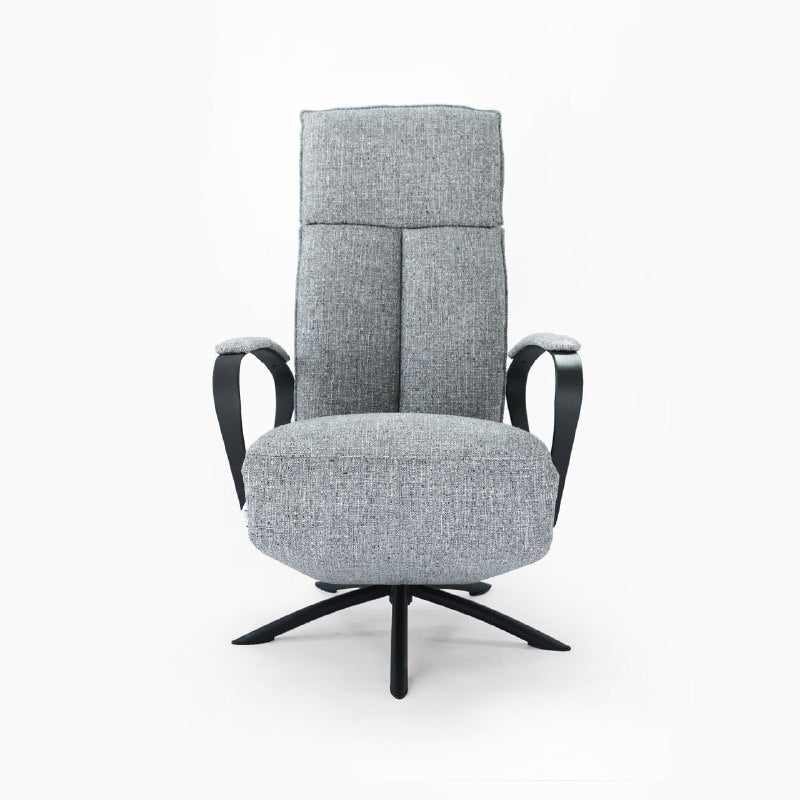 Gray Relax Swivel and Recliner Lounge Chair With Black Legs  SL-HJ5828MFM -  Lounge Chairs | كرسي استرخاء دوار باللون الرمادي مع أرجل سوداء - ebarza Furniture UAE | Shop Modern Furniture in Abu Dhabi & Dubai - مفروشات ايبازرا في الامارات | تسوق اثاث عصري وديكورات مميزة في دبي وابوظبي