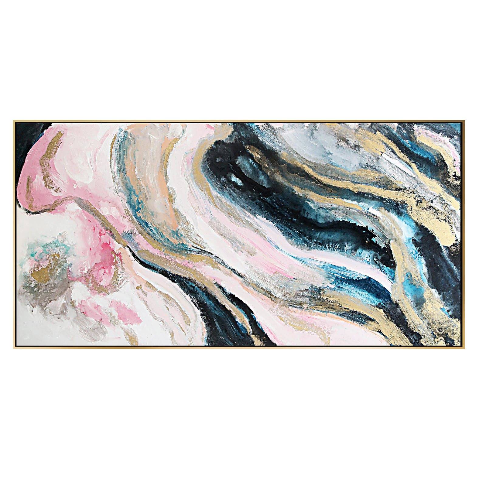 Pink Galaxy Hand Painted Art Painting With Frame 160X80 Cm Soap0104 -  Paintings - ebarza Furniture UAE | Shop Modern Furniture in Abu Dhabi & Dubai - مفروشات ايبازرا في الامارات | تسوق اثاث عصري وديكورات مميزة في دبي وابوظبي