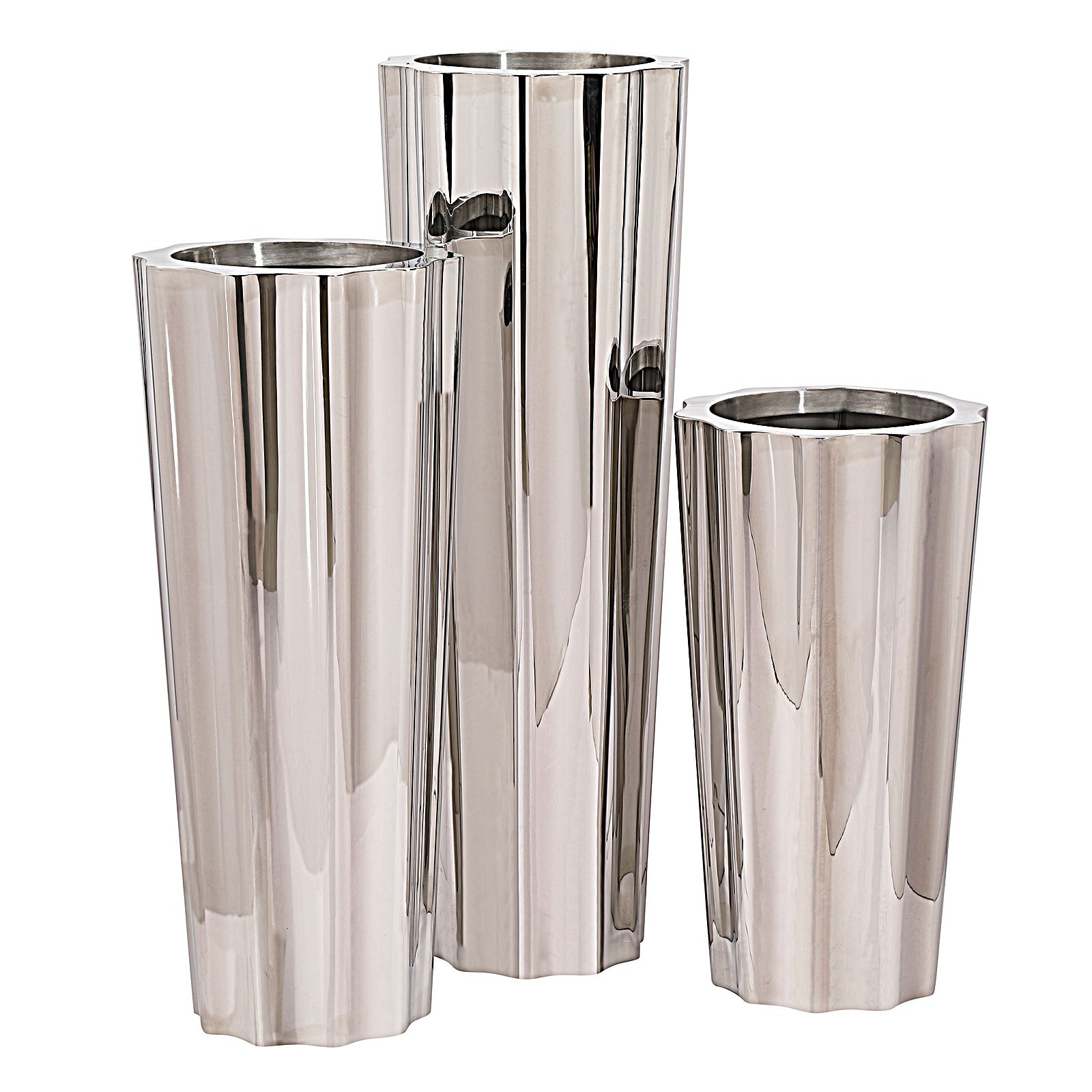 Display Item - Set Of 3 Large Handmade Stainless Steel Planter Box Jks063-64-65 Tg-P03Nakheel -  USED ITEM | قطعة من المعرض - مجموعة من 3 صناديق زراعه كبيرة مصنوعة يدويًا من الفولاذ المقاوم للصدأ - ebarza Furniture UAE | Shop Modern Furniture in Abu Dhabi & Dubai - مفروشات ايبازرا في الامارات | تسوق اثاث عصري وديكورات مميزة في دبي وابوظبي