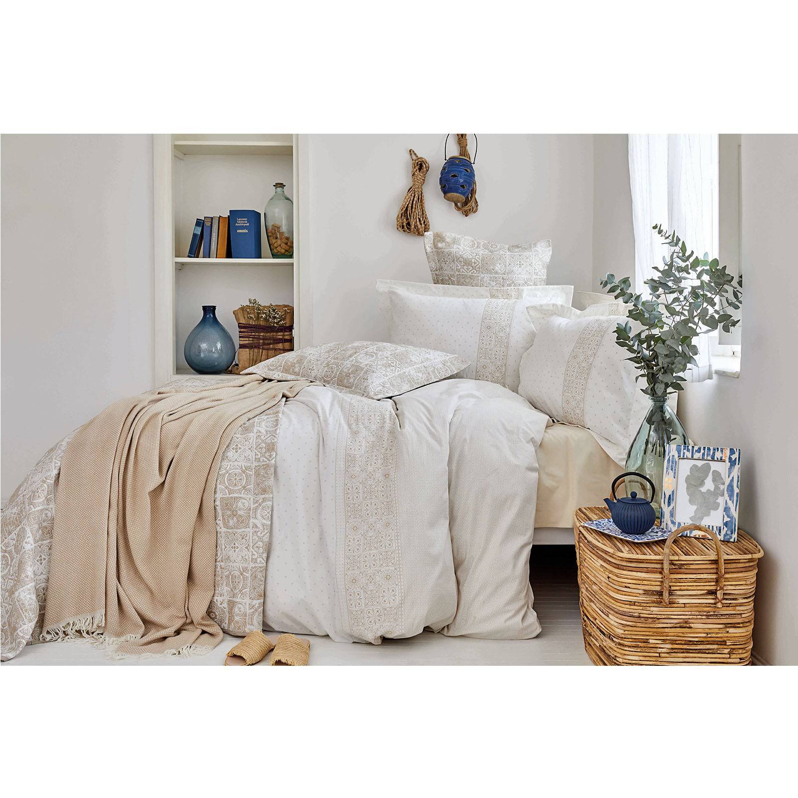 Positano Bej Bedding  Set 200.16.01.0080 -  Bedding - ebarza Furniture UAE | Shop Modern Furniture in Abu Dhabi & Dubai - مفروشات ايبازرا في الامارات | تسوق اثاث عصري وديكورات مميزة في دبي وابوظبي