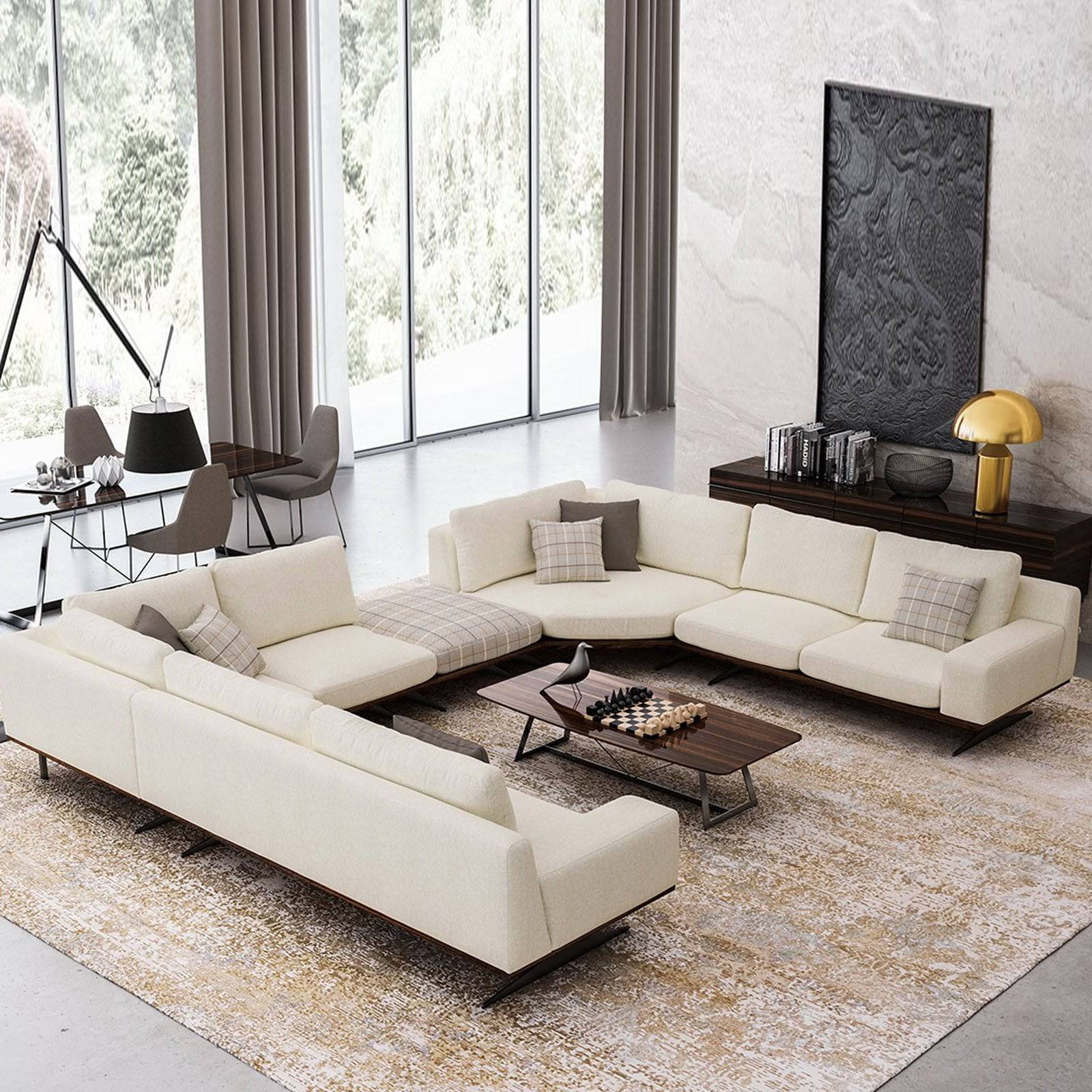 Prada Elegant Mega U-Shape Sofa -  Sofas | أريكة برادا ميجا على شكل حرف يو - ebarza Furniture UAE | Shop Modern Furniture in Abu Dhabi & Dubai - مفروشات ايبازرا في الامارات | تسوق اثاث عصري وديكورات مميزة في دبي وابوظبي