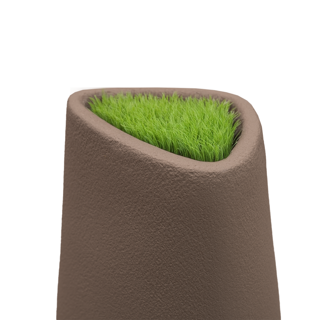 Pre-order 35 Days Delivery - Set Of 3 Outdoor/Indoor Fiberglass Concrete Planter Box Xk-8177A+B+C - Coffee Brown -  Planter Boxes - ebarza Furniture UAE | Shop Modern Furniture in Abu Dhabi & Dubai - مفروشات ايبازرا في الامارات | تسوق اثاث عصري وديكورات مميزة في دبي وابوظبي