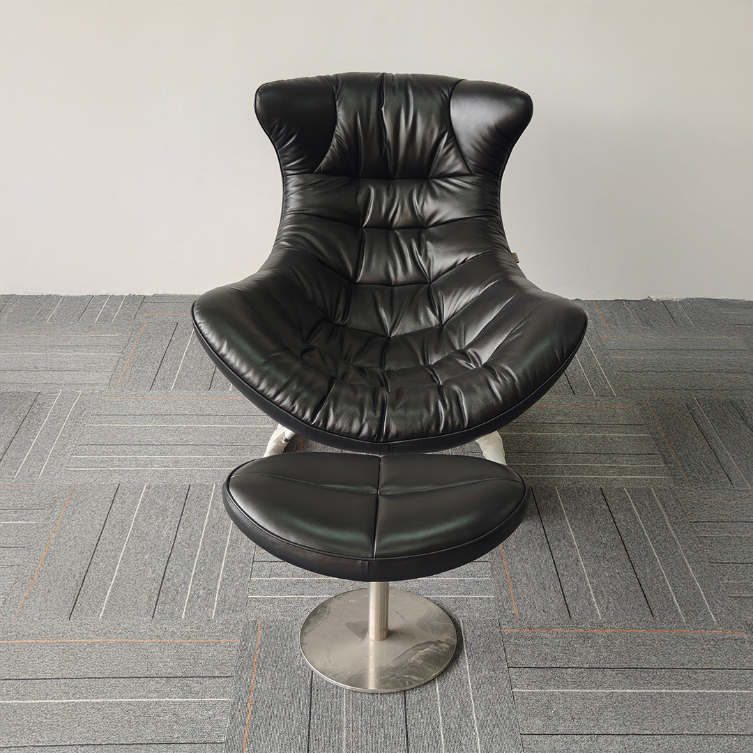 Vexel Lounge Chair with Ottoman F-2028A -  Lounge Chairs - ebarza Furniture UAE | Shop Modern Furniture in Abu Dhabi & Dubai - مفروشات ايبازرا في الامارات | تسوق اثاث عصري وديكورات مميزة في دبي وابوظبي