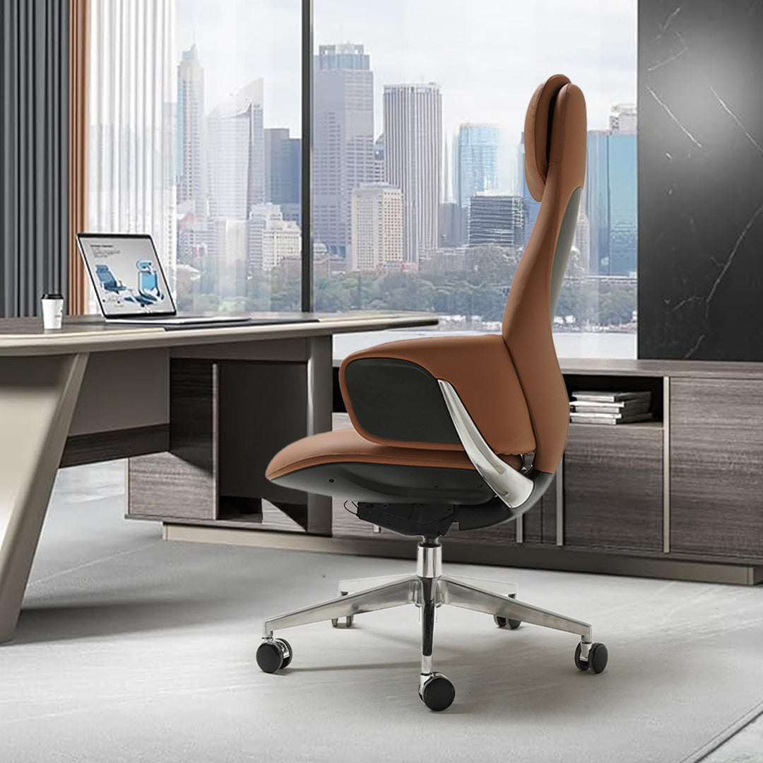 Pre-order 35 Days Delivery - Norris Leather Office Chair With Wheels 8006H -  Office Chairs - ebarza Furniture UAE | Shop Modern Furniture in Abu Dhabi & Dubai - مفروشات ايبازرا في الامارات | تسوق اثاث عصري وديكورات مميزة في دبي وابوظبي
