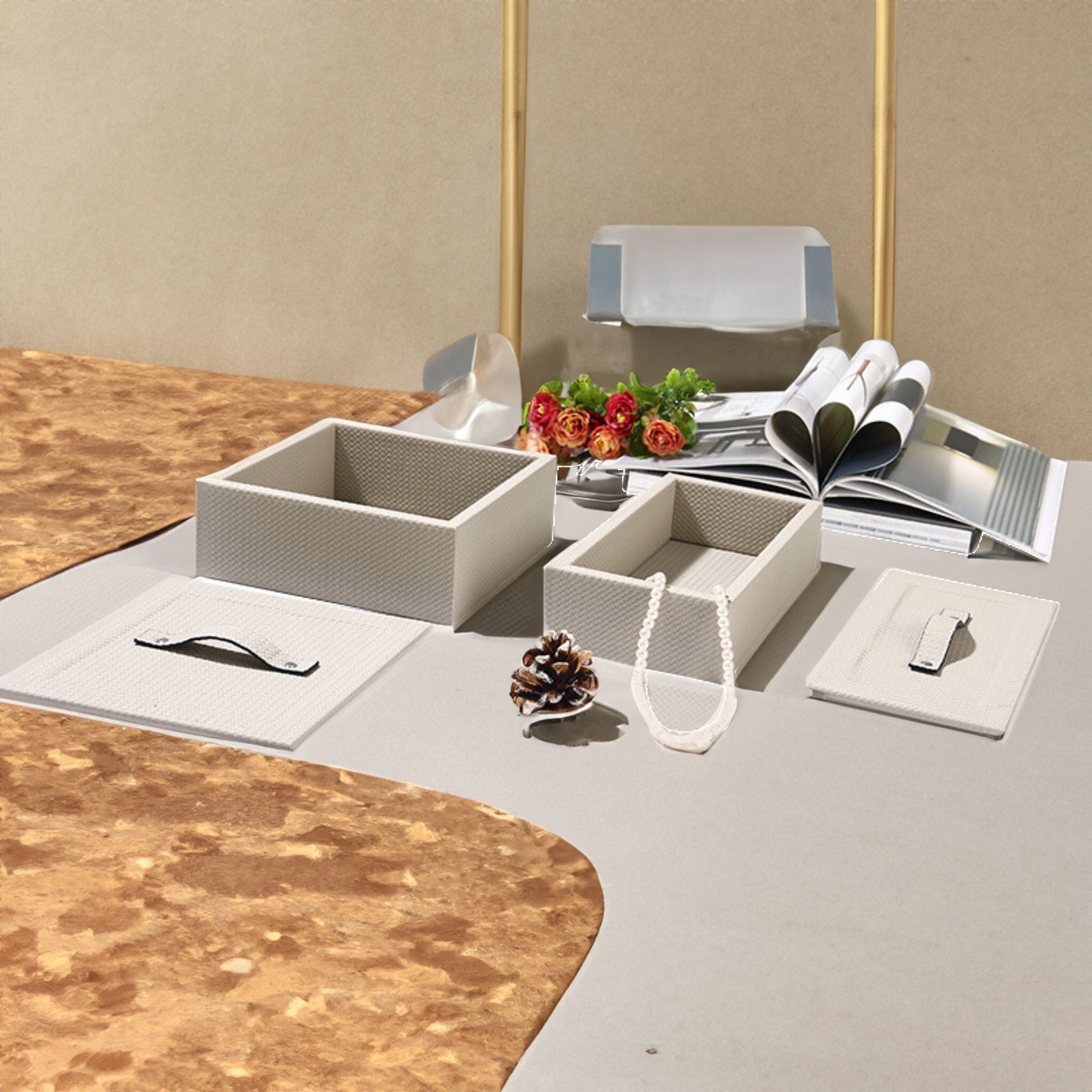 RECTANGULAR DECORATIVE BOX DD210920A -  Decorative Boxes - ebarza Furniture UAE | Shop Modern Furniture in Abu Dhabi & Dubai - مفروشات ايبازرا في الامارات | تسوق اثاث عصري وديكورات مميزة في دبي وابوظبي