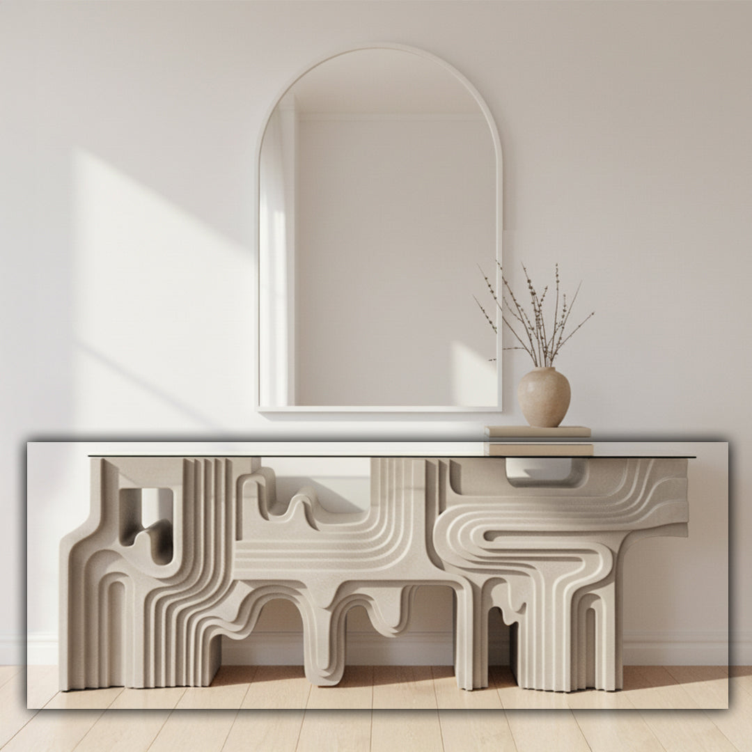 Rhapsody Console Table PC-4009-01 - Cream -  Consoles - ebarza Furniture UAE | Shop Modern Furniture in Abu Dhabi & Dubai - مفروشات ايبازرا في الامارات | تسوق اثاث عصري وديكورات مميزة في دبي وابوظبي