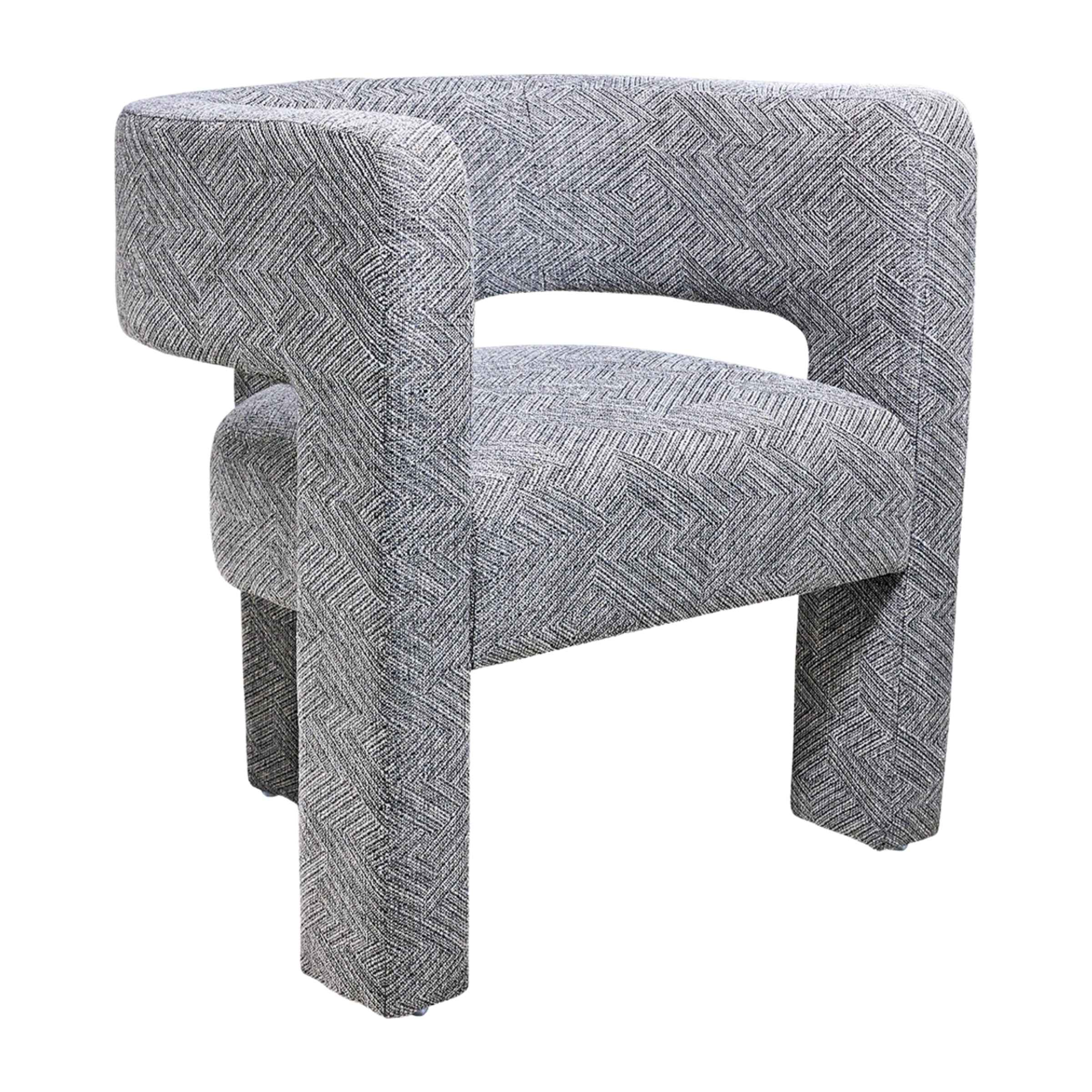 Round Back Chair-Gray 17041-01 -  Armchairs | كرسي ظهر مستدير - رمادي - ebarza Furniture UAE | Shop Modern Furniture in Abu Dhabi & Dubai - مفروشات ايبازرا في الامارات | تسوق اثاث عصري وديكورات مميزة في دبي وابوظبي