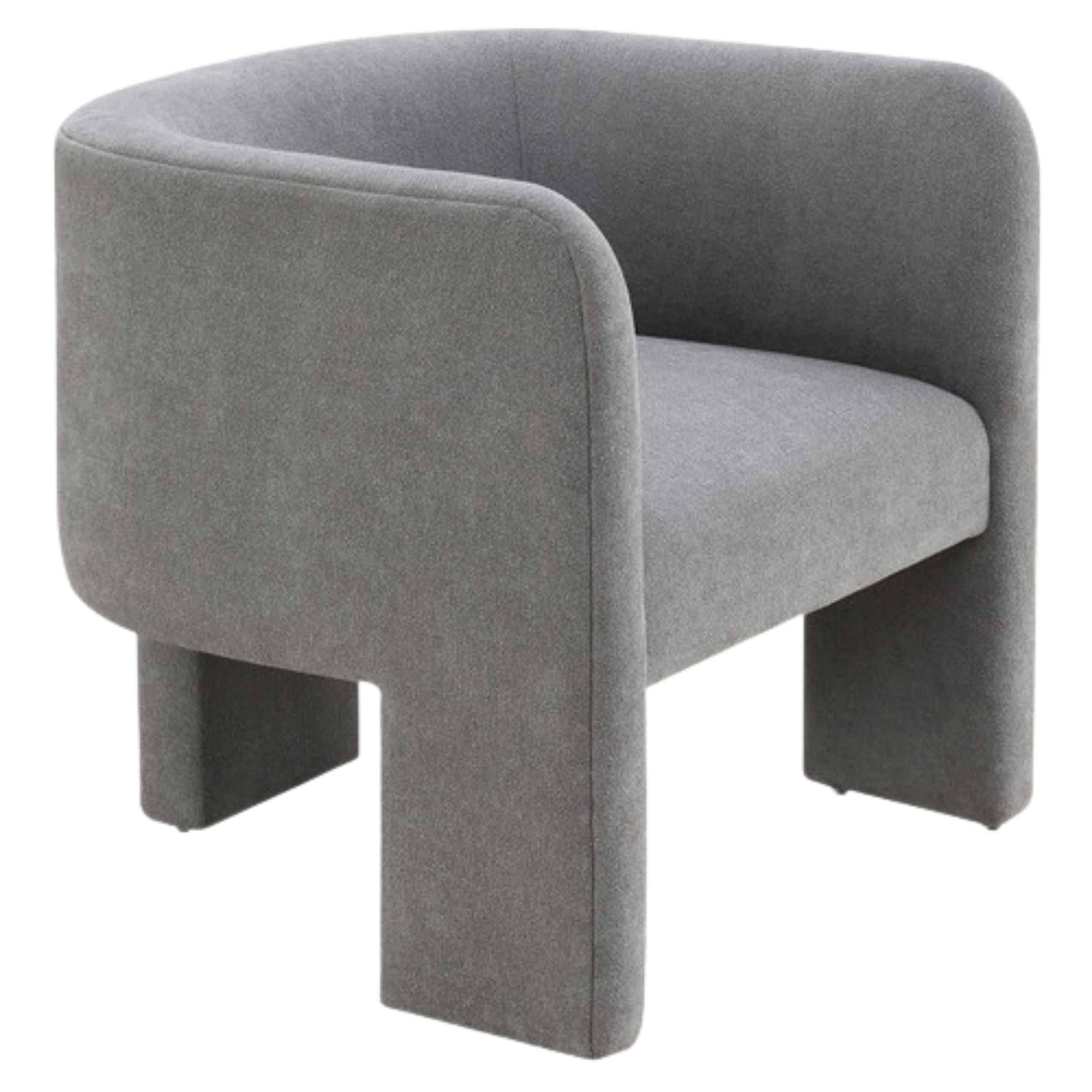 Rounded Back Tripod Chair - Grey 17044-01 -  Armchairs | كرسي ثلاثي القوائم دائري - رمادي - ebarza Furniture UAE | Shop Modern Furniture in Abu Dhabi & Dubai - مفروشات ايبازرا في الامارات | تسوق اثاث عصري وديكورات مميزة في دبي وابوظبي