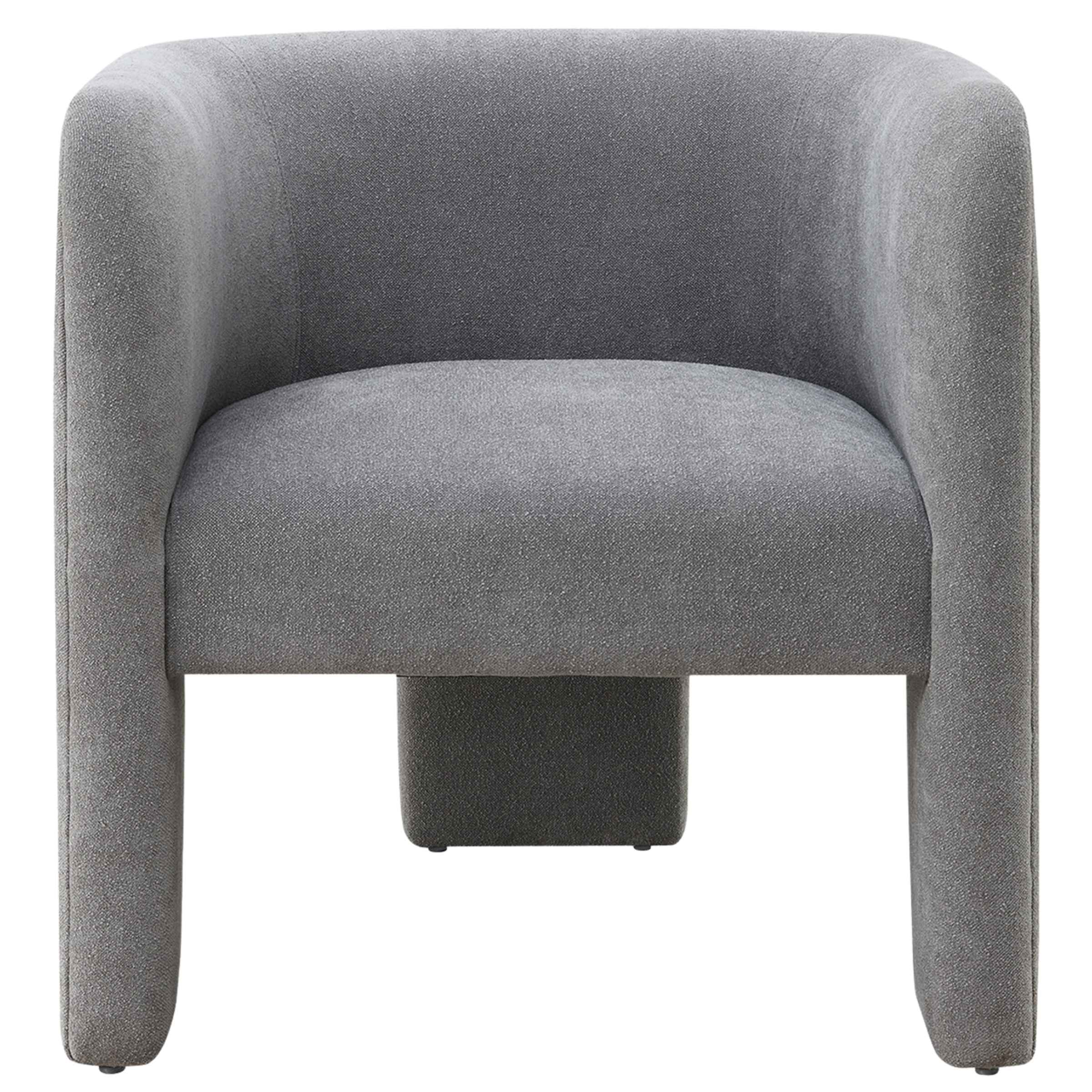 Rounded Back Tripod Chair - Grey 17044-01 -  Armchairs | كرسي ثلاثي القوائم دائري - رمادي - ebarza Furniture UAE | Shop Modern Furniture in Abu Dhabi & Dubai - مفروشات ايبازرا في الامارات | تسوق اثاث عصري وديكورات مميزة في دبي وابوظبي