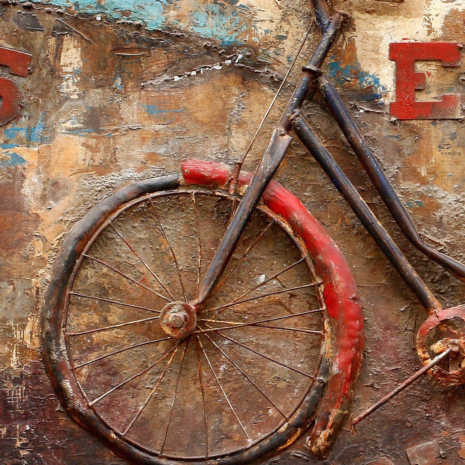 Rusty Bicycle Handcrafted Metal Art Painting 120X90 Cm Soap013 -  Paintings - ebarza Furniture UAE | Shop Modern Furniture in Abu Dhabi & Dubai - مفروشات ايبازرا في الامارات | تسوق اثاث عصري وديكورات مميزة في دبي وابوظبي