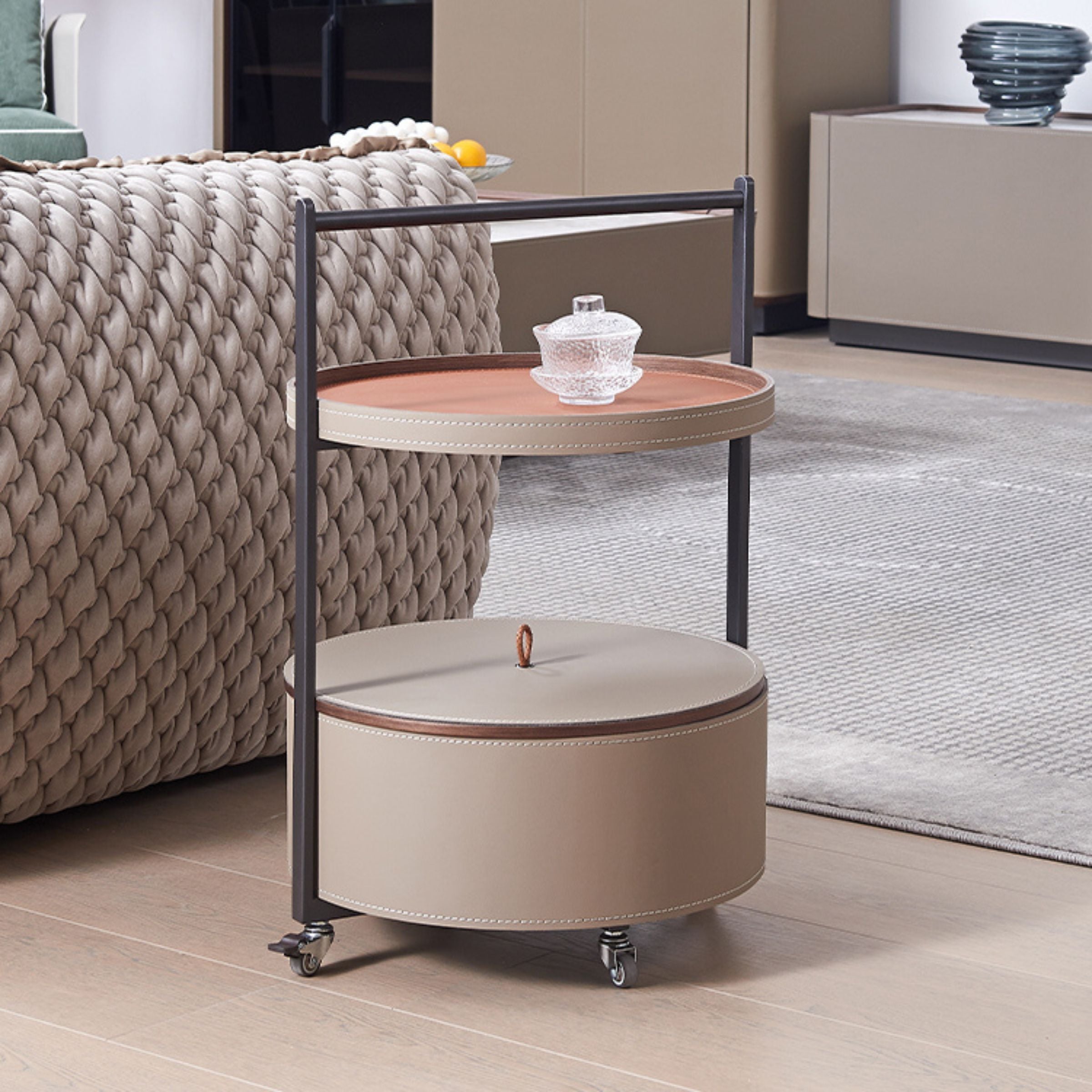 Saddle Leather Coffee Table MLL-D65 -  Coffee tables - ebarza Furniture UAE | Shop Modern Furniture in Abu Dhabi & Dubai - مفروشات ايبازرا في الامارات | تسوق اثاث عصري وديكورات مميزة في دبي وابوظبي