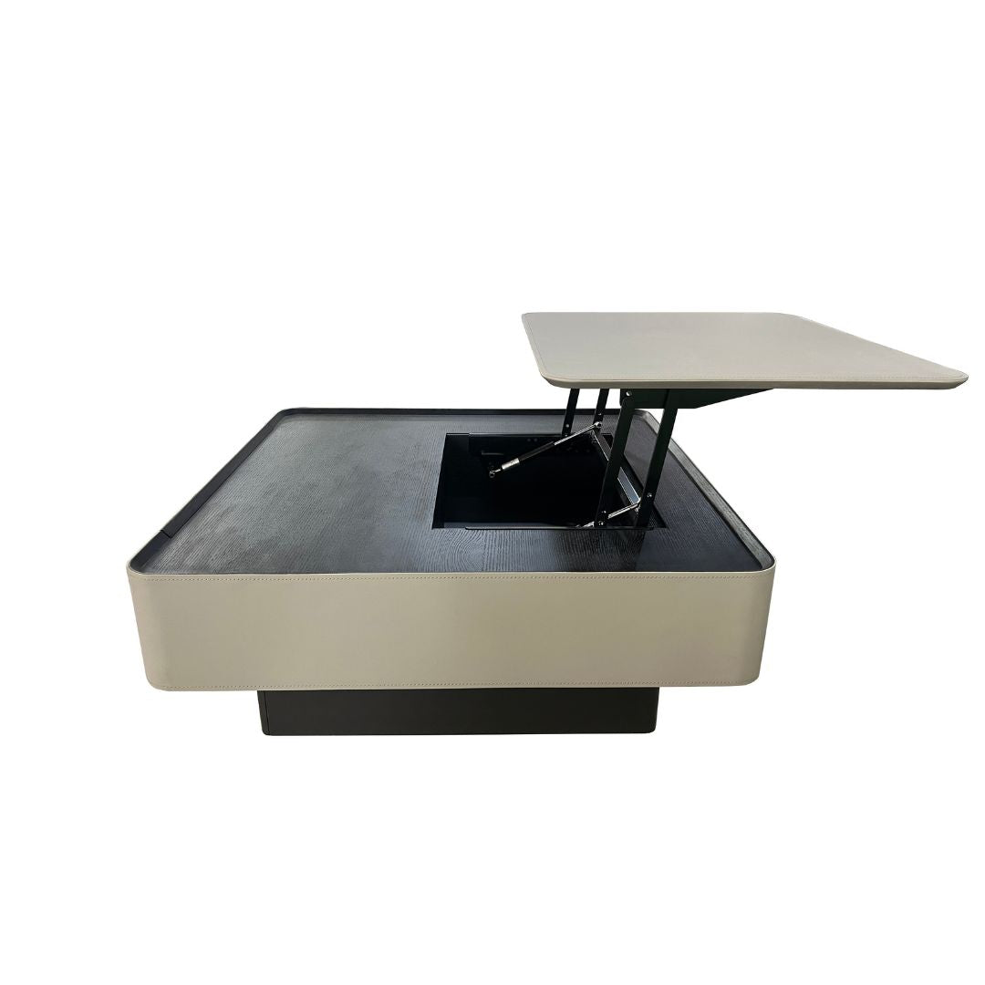 Saddle Leather Veneer Coffee Table MLL-D110 -  Coffee Tables | طاولة القهوة ذات القشرة الجلدية - ebarza Furniture UAE | Shop Modern Furniture in Abu Dhabi & Dubai - مفروشات ايبازرا في الامارات | تسوق اثاث عصري وديكورات مميزة في دبي وابوظبي