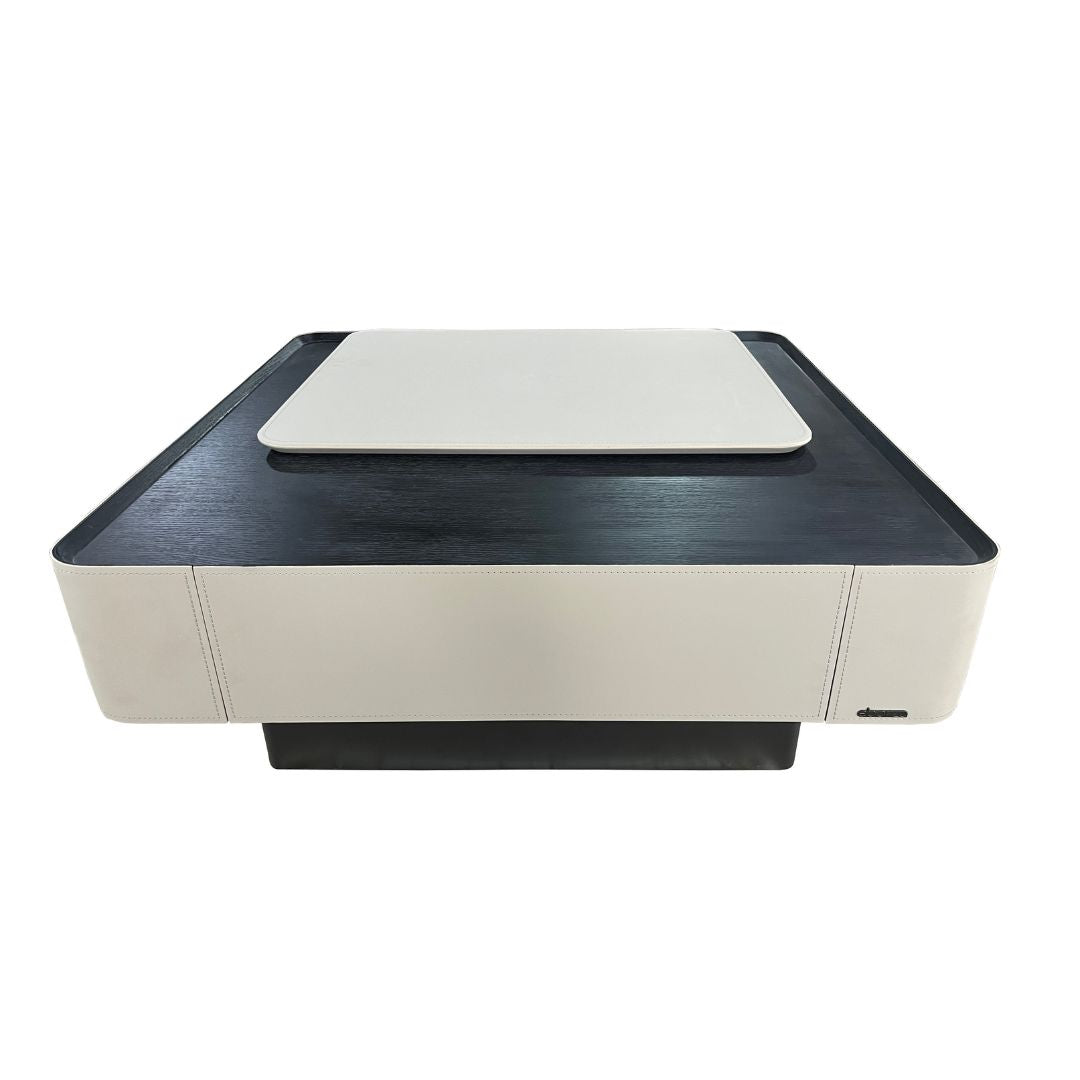 Saddle Leather Veneer Coffee Table MLL-D110 -  Coffee Tables | طاولة القهوة ذات القشرة الجلدية - ebarza Furniture UAE | Shop Modern Furniture in Abu Dhabi & Dubai - مفروشات ايبازرا في الامارات | تسوق اثاث عصري وديكورات مميزة في دبي وابوظبي