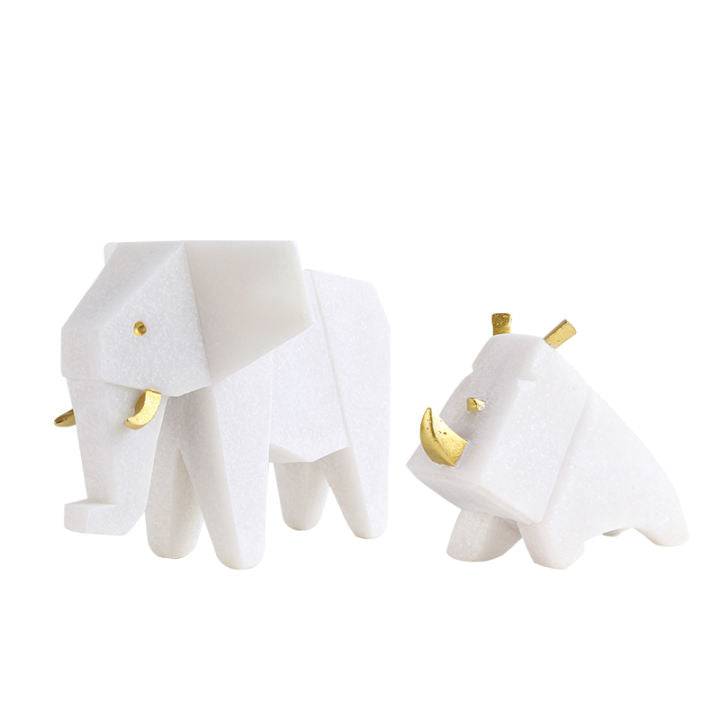 Sandstone Elephant Fc-Sz2118 -  Home Decor Figurines | تمثال فيل من الحجر الرملي - ebarza Furniture UAE | Shop Modern Furniture in Abu Dhabi & Dubai - مفروشات ايبازرا في الامارات | تسوق اثاث عصري وديكورات مميزة في دبي وابوظبي