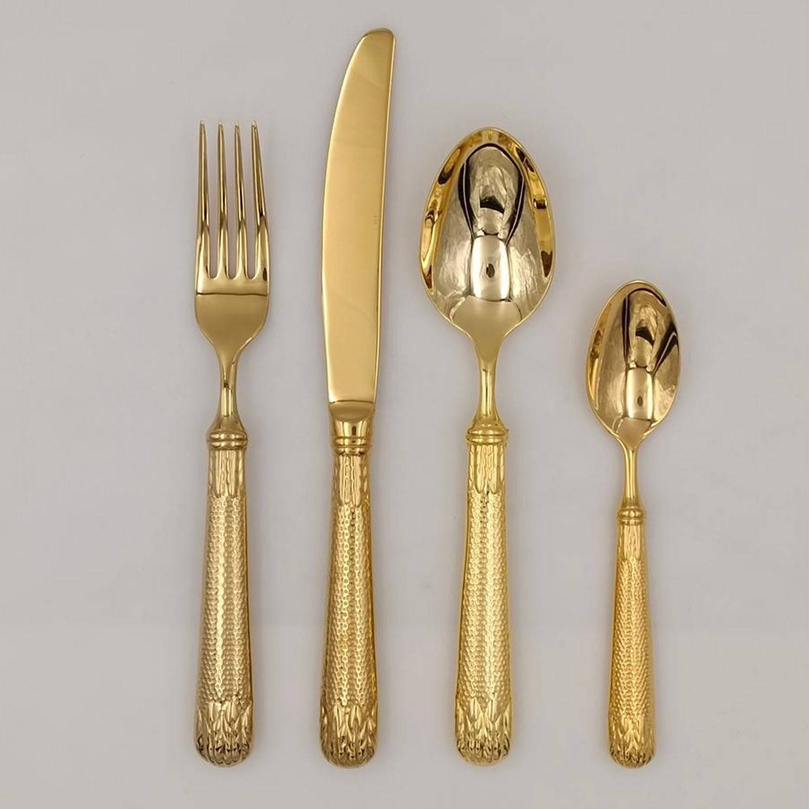 Set Of 16 Pieces Lyon Cutlery Set 8091G -  Cutlery Sets | طقم أدوات مائدة ليون 16 قطعة - ebarza Furniture UAE | Shop Modern Furniture in Abu Dhabi & Dubai - مفروشات ايبازرا في الامارات | تسوق اثاث عصري وديكورات مميزة في دبي وابوظبي