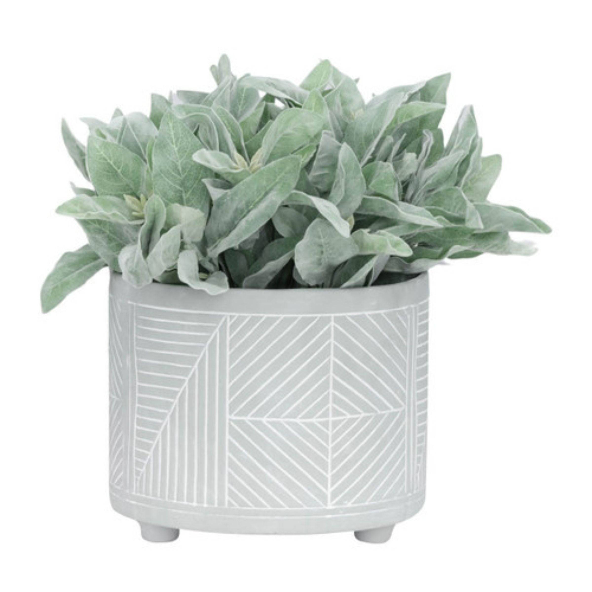 Set Of 2 Ceramic Diamond Footed Planter 25 And 30 Cm - Gray 15064-05 -  Planter Boxes | أصيص الزهور الخزفي الماسي مقاس 25 و 30 سم - رمادي - ebarza Furniture UAE | Shop Modern Furniture in Abu Dhabi & Dubai - مفروشات ايبازرا في الامارات | تسوق اثاث عصري وديكورات مميزة في دبي وابوظبي