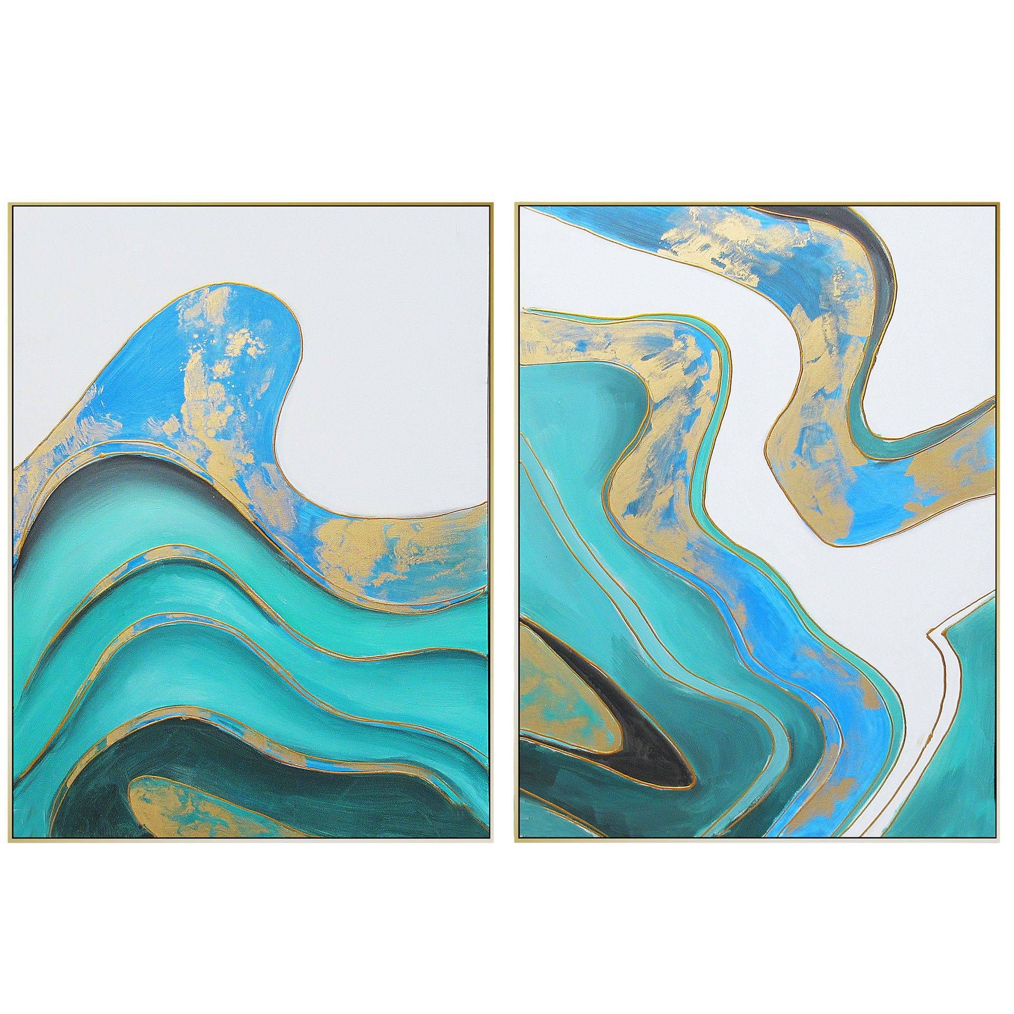 Set Of 2  Handpainted Art Painting With  Frame So898 180X130 Soap0066 -  Paintings | مجموعة من 2 لوحة فنية مرسومة باليد بإطار 180*130 - ebarza Furniture UAE | Shop Modern Furniture in Abu Dhabi & Dubai - مفروشات ايبازرا في الامارات | تسوق اثاث عصري وديكورات مميزة في دبي وابوظبي