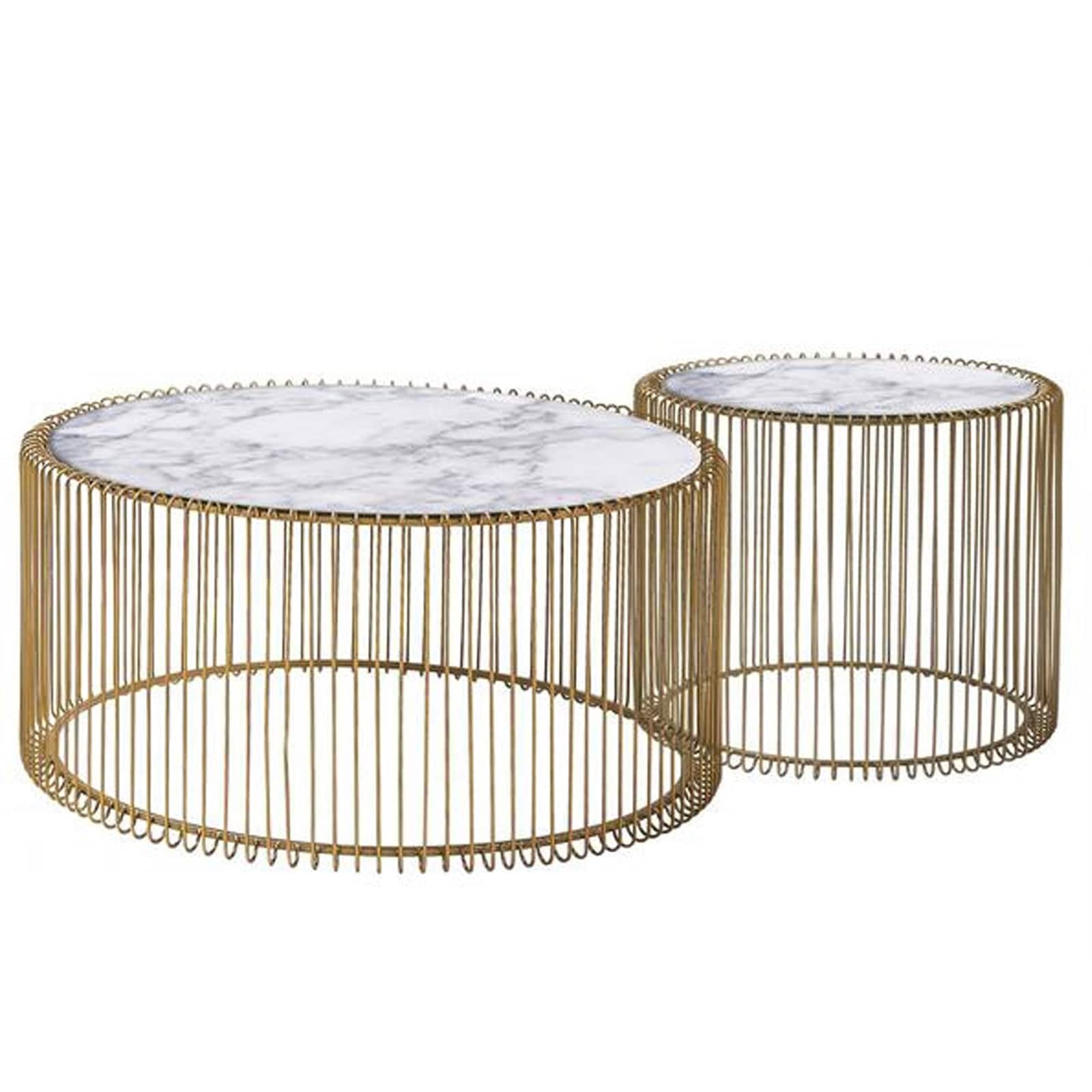 Set Of 2 Natural Marble & Stainless Steel Table Bp8808 G -  Coffee Tables - ebarza Furniture UAE | Shop Modern Furniture in Abu Dhabi & Dubai - مفروشات ايبازرا في الامارات | تسوق اثاث عصري وديكورات مميزة في دبي وابوظبي