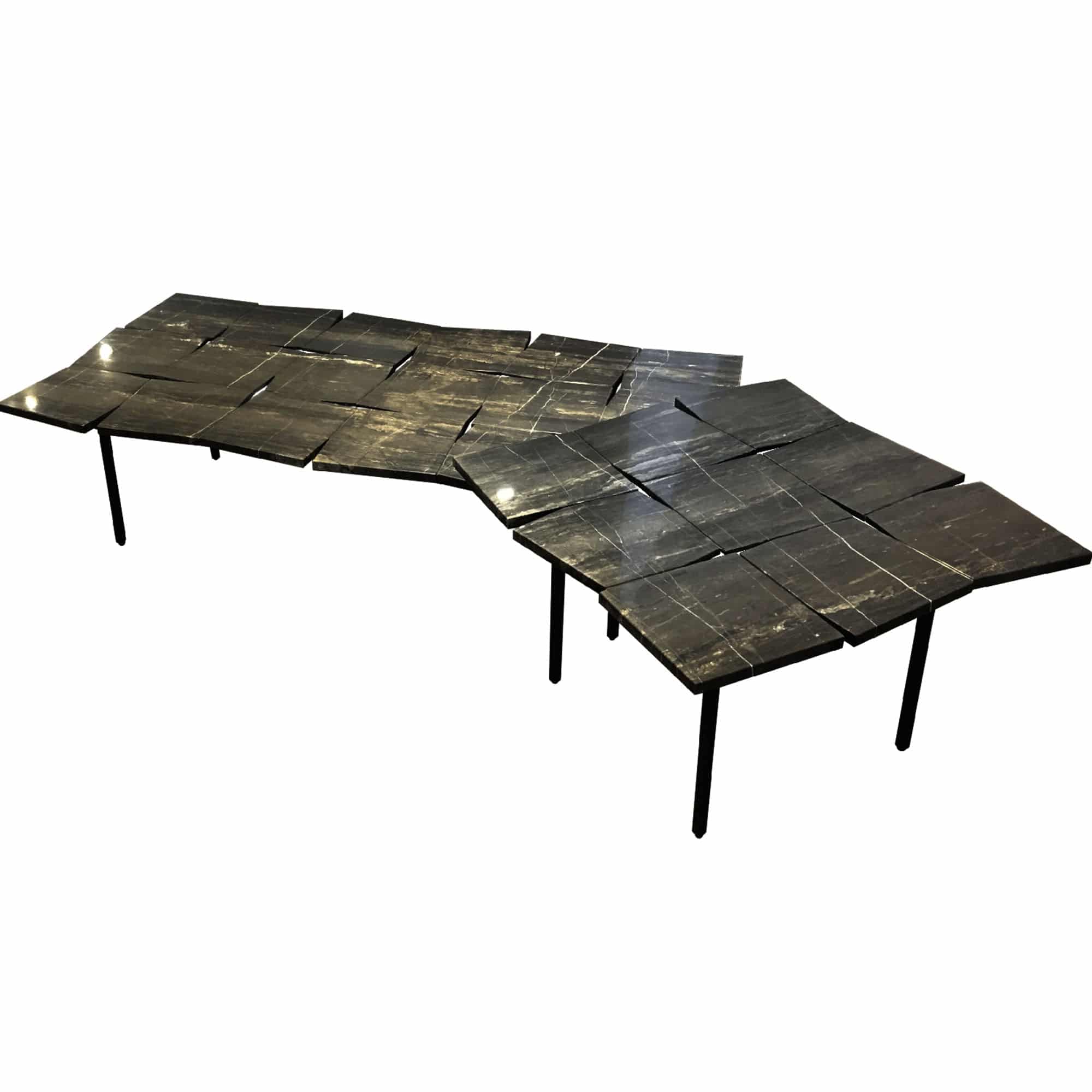 Set Of 2 Puzzle Natural Marble Tables 358Ct+358St -  Coffee Tables - ebarza Furniture UAE | Shop Modern Furniture in Abu Dhabi & Dubai - مفروشات ايبازرا في الامارات | تسوق اثاث عصري وديكورات مميزة في دبي وابوظبي