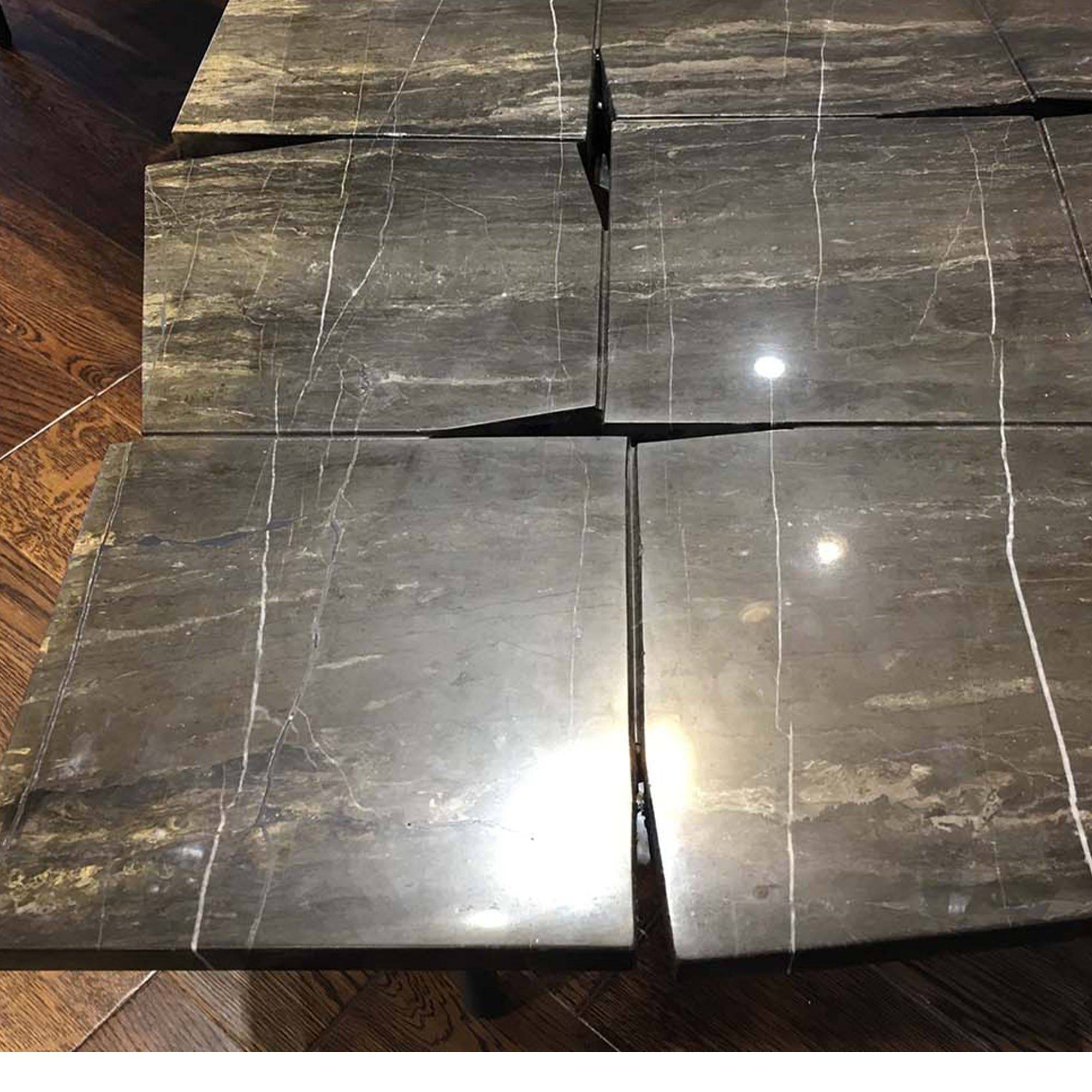 Set Of 2 Puzzle Natural Marble Tables 358Ct+358St -  Coffee Tables - ebarza Furniture UAE | Shop Modern Furniture in Abu Dhabi & Dubai - مفروشات ايبازرا في الامارات | تسوق اثاث عصري وديكورات مميزة في دبي وابوظبي