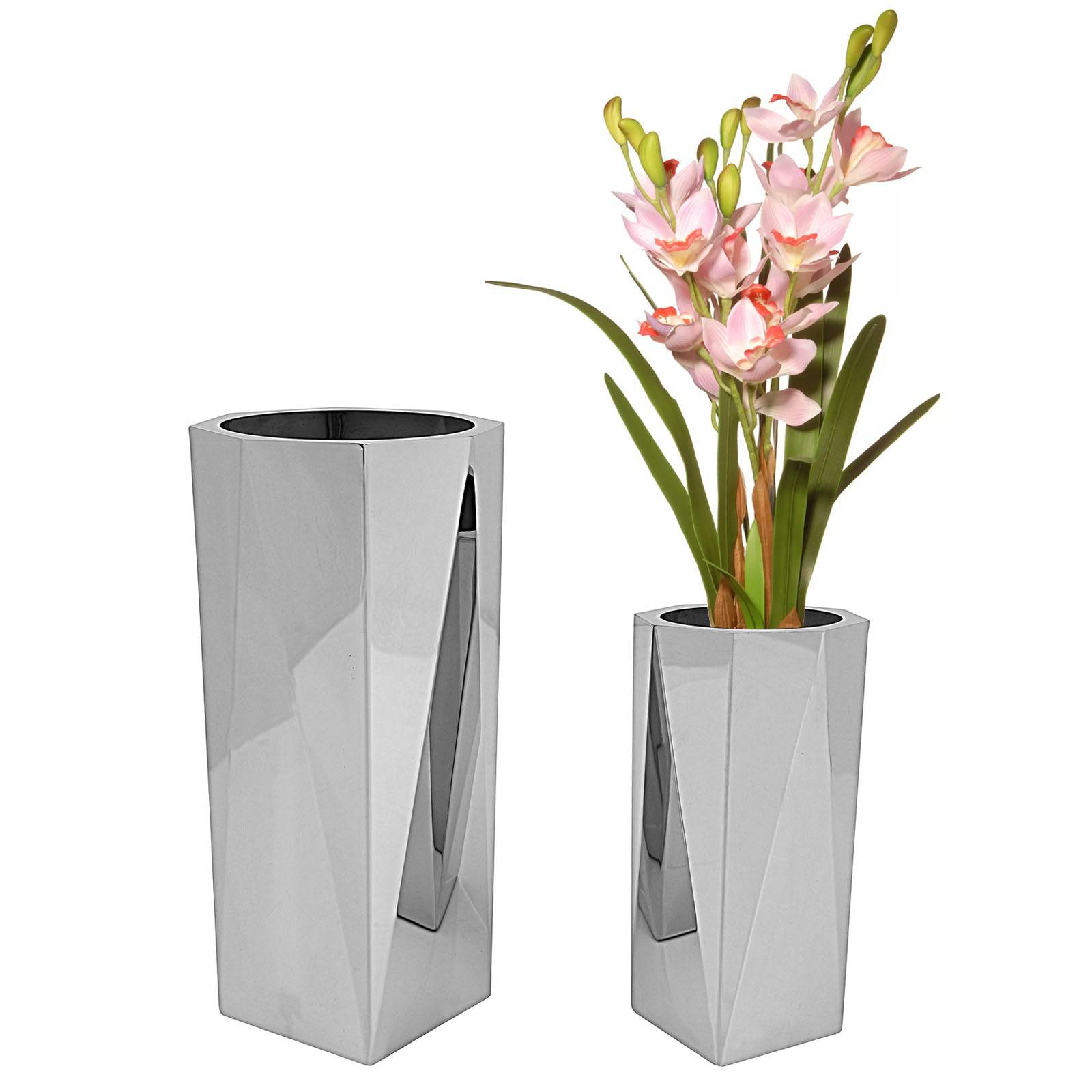 Set Of 2 Stainless Steel  Planter Box  Jks092-93 -  Planter Boxes - ebarza Furniture UAE | Shop Modern Furniture in Abu Dhabi & Dubai - مفروشات ايبازرا في الامارات | تسوق اثاث عصري وديكورات مميزة في دبي وابوظبي