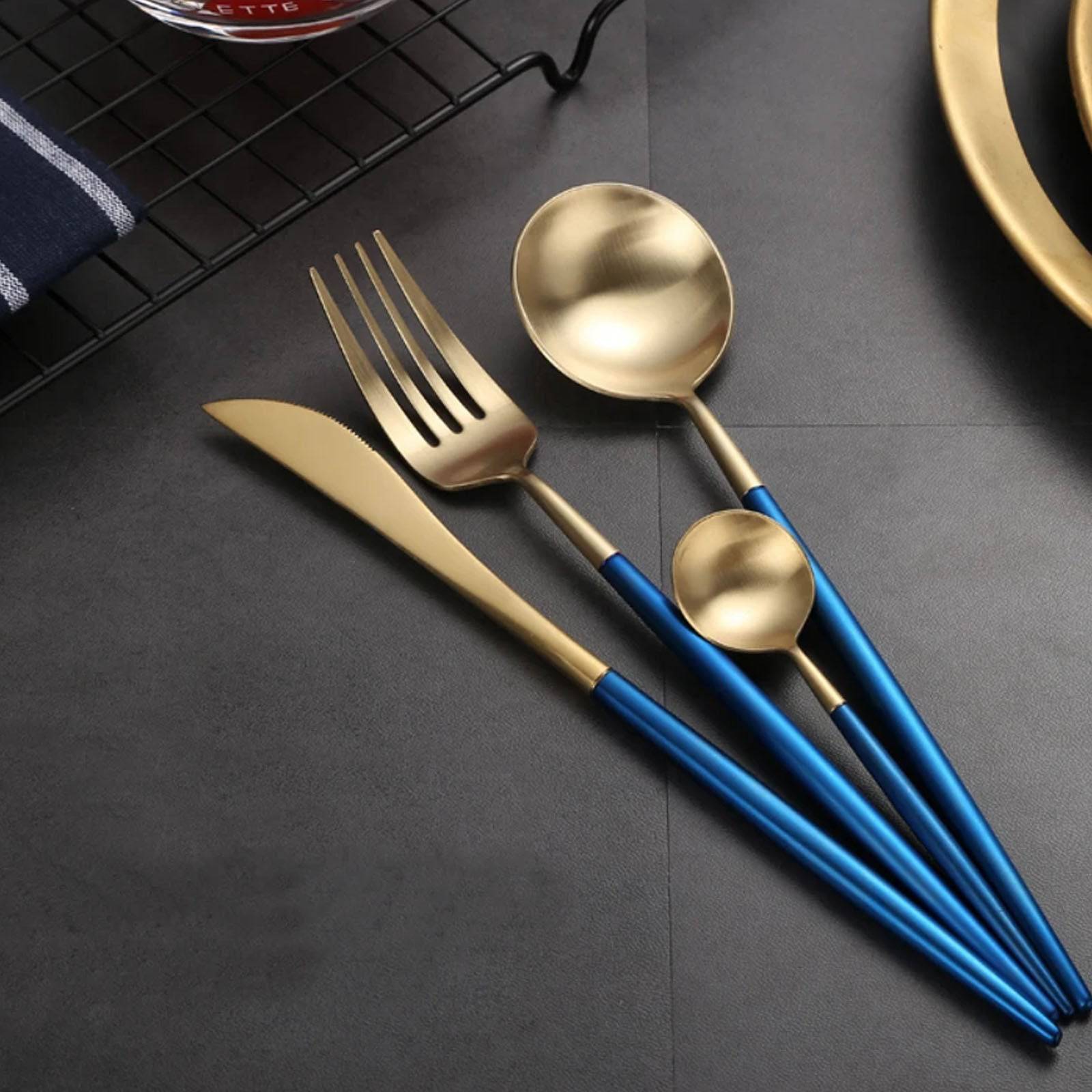 Set Of 24 Pieces Vienna Cutlery Set 8048Bg -  Cutlery Sets - ebarza Furniture UAE | Shop Modern Furniture in Abu Dhabi & Dubai - مفروشات ايبازرا في الامارات | تسوق اثاث عصري وديكورات مميزة في دبي وابوظبي