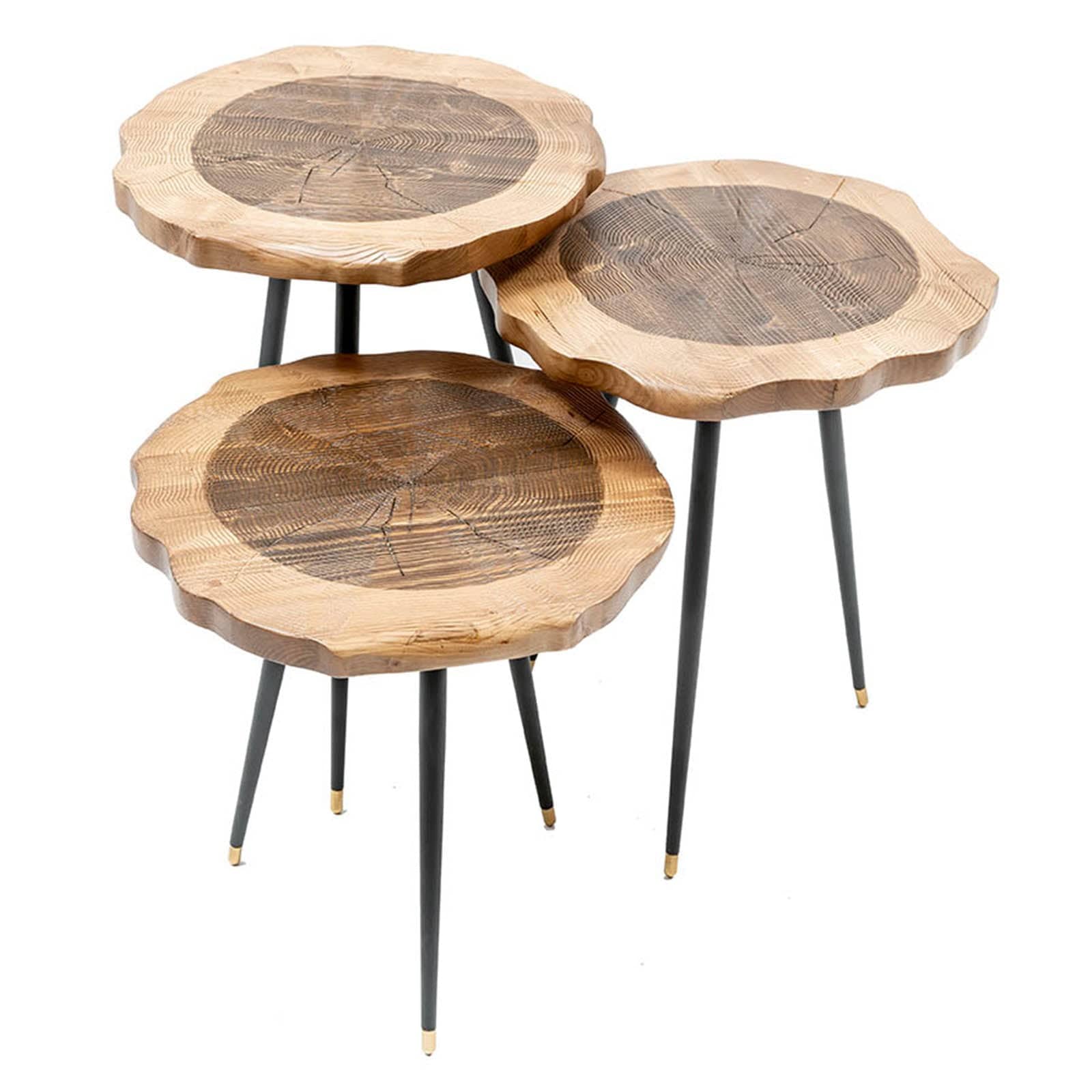 Set Of 3 Harley Service Tables -  Side Tables - ebarza Furniture UAE | Shop Modern Furniture in Abu Dhabi & Dubai - مفروشات ايبازرا في الامارات | تسوق اثاث عصري وديكورات مميزة في دبي وابوظبي