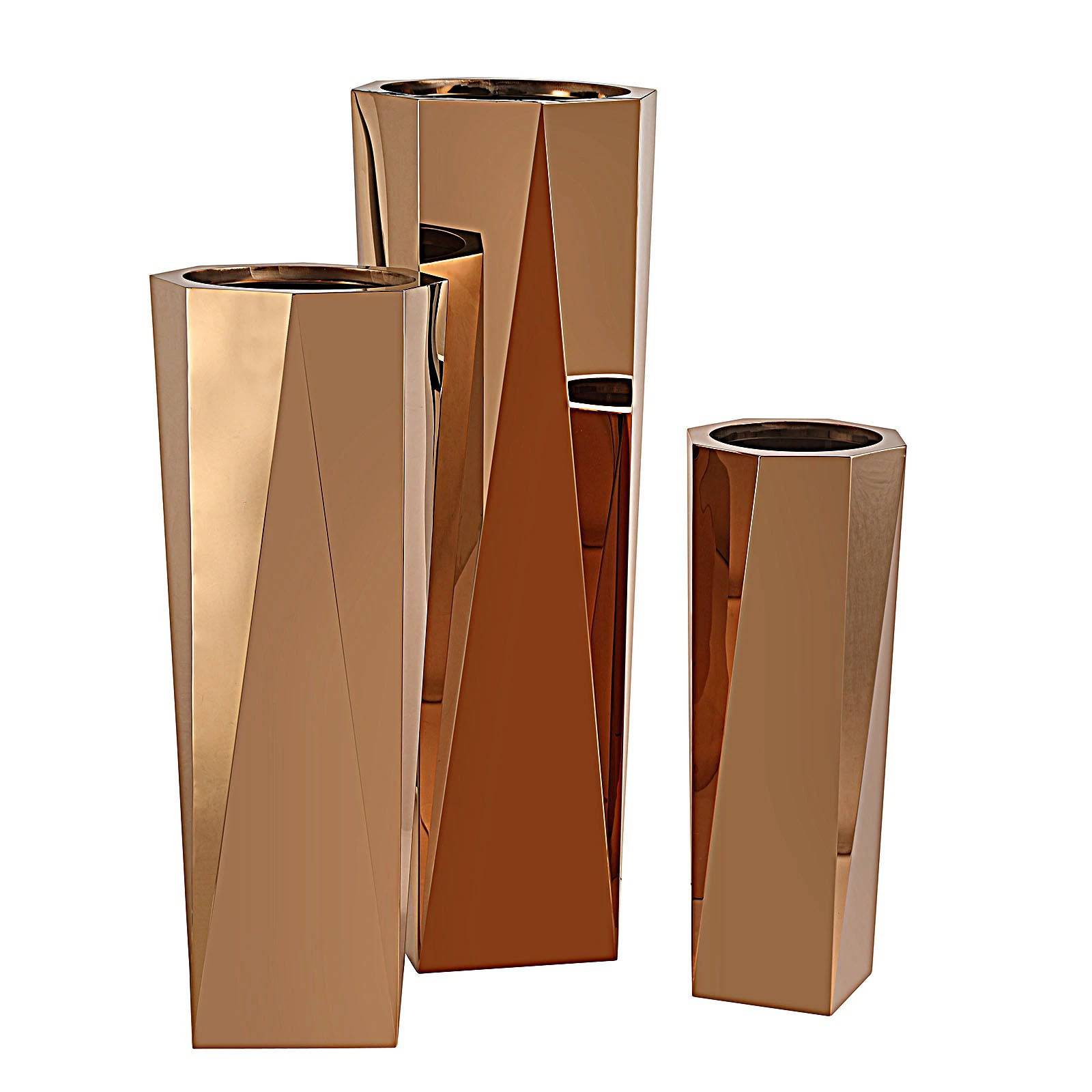 Set Of 3 Large Stainless Steel Planter Box Jks094-95-96 Tg-P01-Rg -  Planter Boxes - ebarza Furniture UAE | Shop Modern Furniture in Abu Dhabi & Dubai - مفروشات ايبازرا في الامارات | تسوق اثاث عصري وديكورات مميزة في دبي وابوظبي