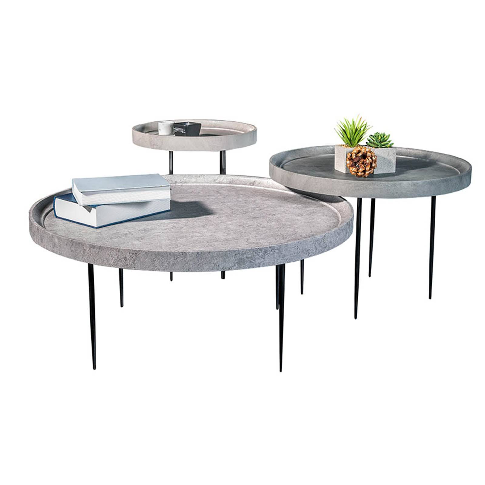 Set Of 3 Leon Center Tables -  Coffee Tables - ebarza Furniture UAE | Shop Modern Furniture in Abu Dhabi & Dubai - مفروشات ايبازرا في الامارات | تسوق اثاث عصري وديكورات مميزة في دبي وابوظبي