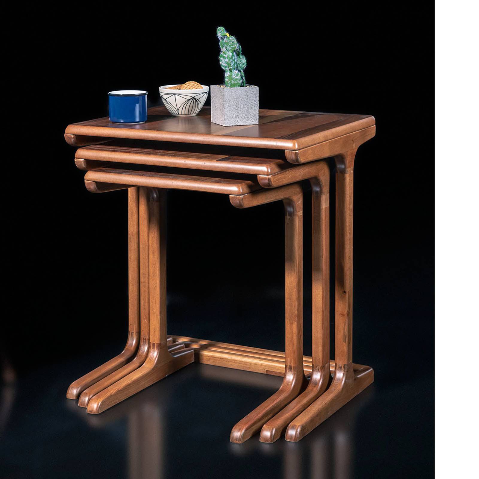 Set Of 3 Lotto Service Nesting Tables -  Side Tables - ebarza Furniture UAE | Shop Modern Furniture in Abu Dhabi & Dubai - مفروشات ايبازرا في الامارات | تسوق اثاث عصري وديكورات مميزة في دبي وابوظبي