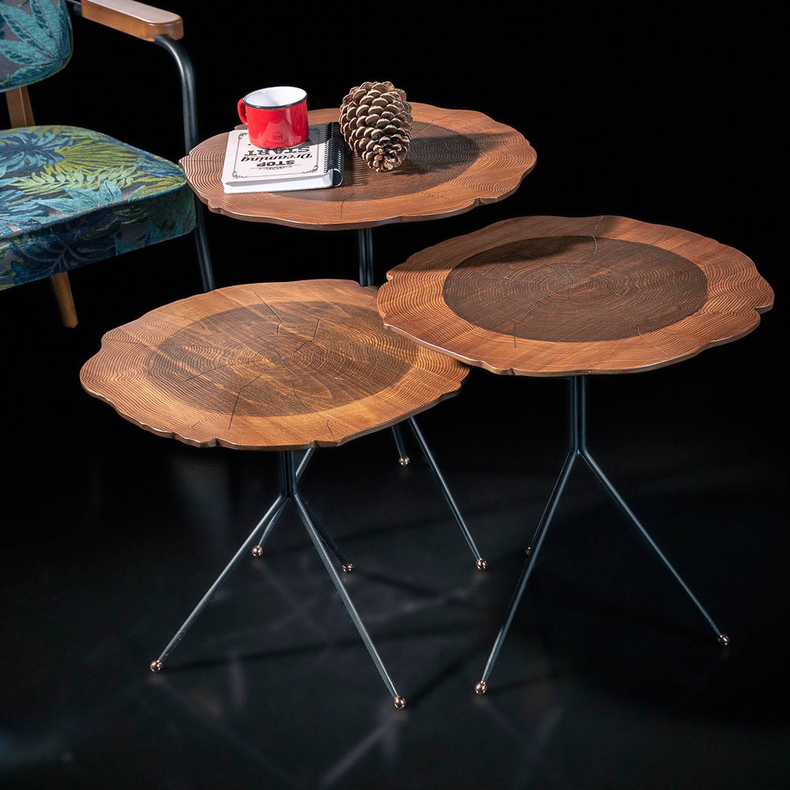 Set Of 3 Moss Service Table -  Side Tables - ebarza Furniture UAE | Shop Modern Furniture in Abu Dhabi & Dubai - مفروشات ايبازرا في الامارات | تسوق اثاث عصري وديكورات مميزة في دبي وابوظبي