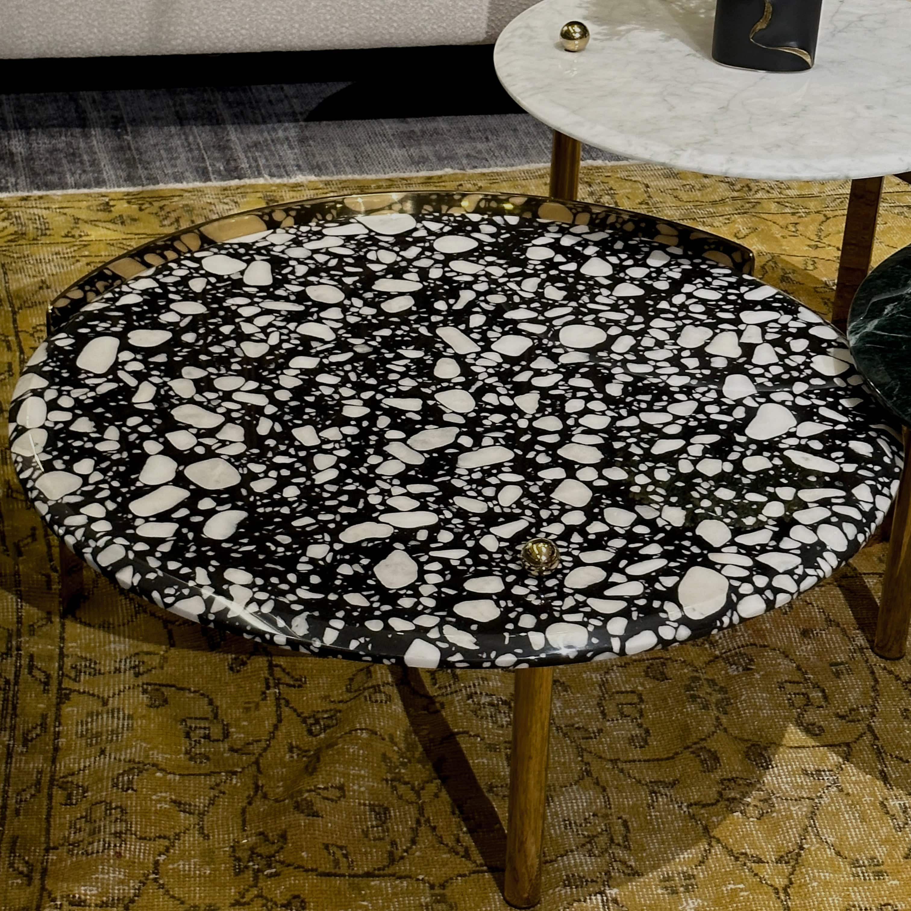 Set Of 3 Natural Marble Center Table Tg-631 -  Coffee Tables | طقم من 3 طاولة وسط من الرخام الطبيعي - ebarza Furniture UAE | Shop Modern Furniture in Abu Dhabi & Dubai - مفروشات ايبازرا في الامارات | تسوق اثاث عصري وديكورات مميزة في دبي وابوظبي