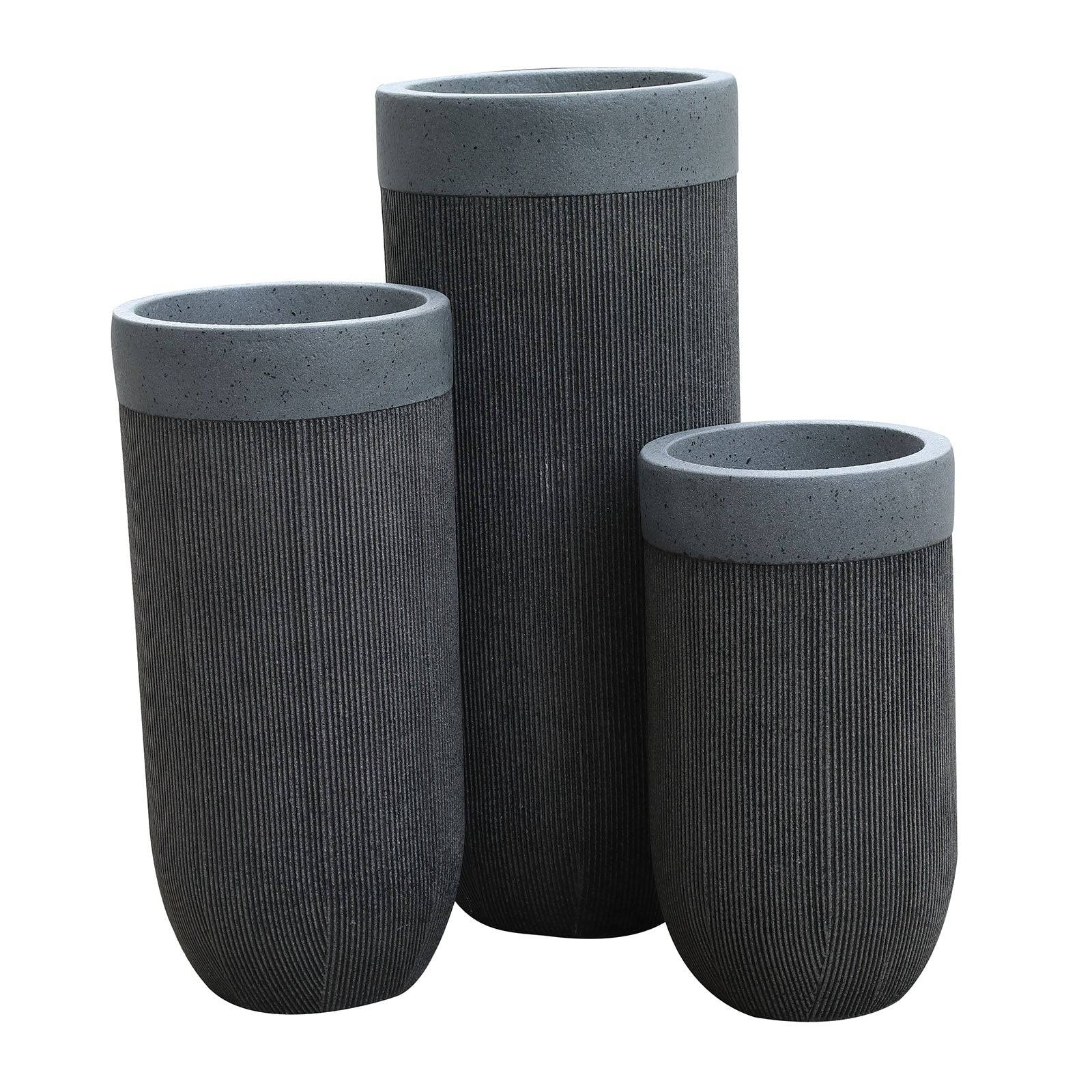 Set Of 3 Outdoor/Indoor Fiberglass Concrete Planter Box Xk-5014A+B+C -  Planter Boxes | مجموعة من 3 صندوق زراعه خرساني خارجي / داخلي من الألياف الزجاجية - ebarza Furniture UAE | Shop Modern Furniture in Abu Dhabi & Dubai - مفروشات ايبازرا في الامارات | تسوق اثاث عصري وديكورات مميزة في دبي وابوظبي