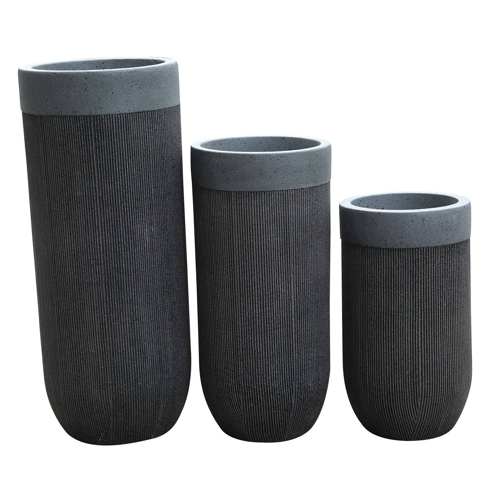 Set Of 3 Outdoor/Indoor Fiberglass Concrete Planter Box Xk-5014A+B+C -  Planter Boxes | مجموعة من 3 صندوق زراعه خرساني خارجي / داخلي من الألياف الزجاجية - ebarza Furniture UAE | Shop Modern Furniture in Abu Dhabi & Dubai - مفروشات ايبازرا في الامارات | تسوق اثاث عصري وديكورات مميزة في دبي وابوظبي