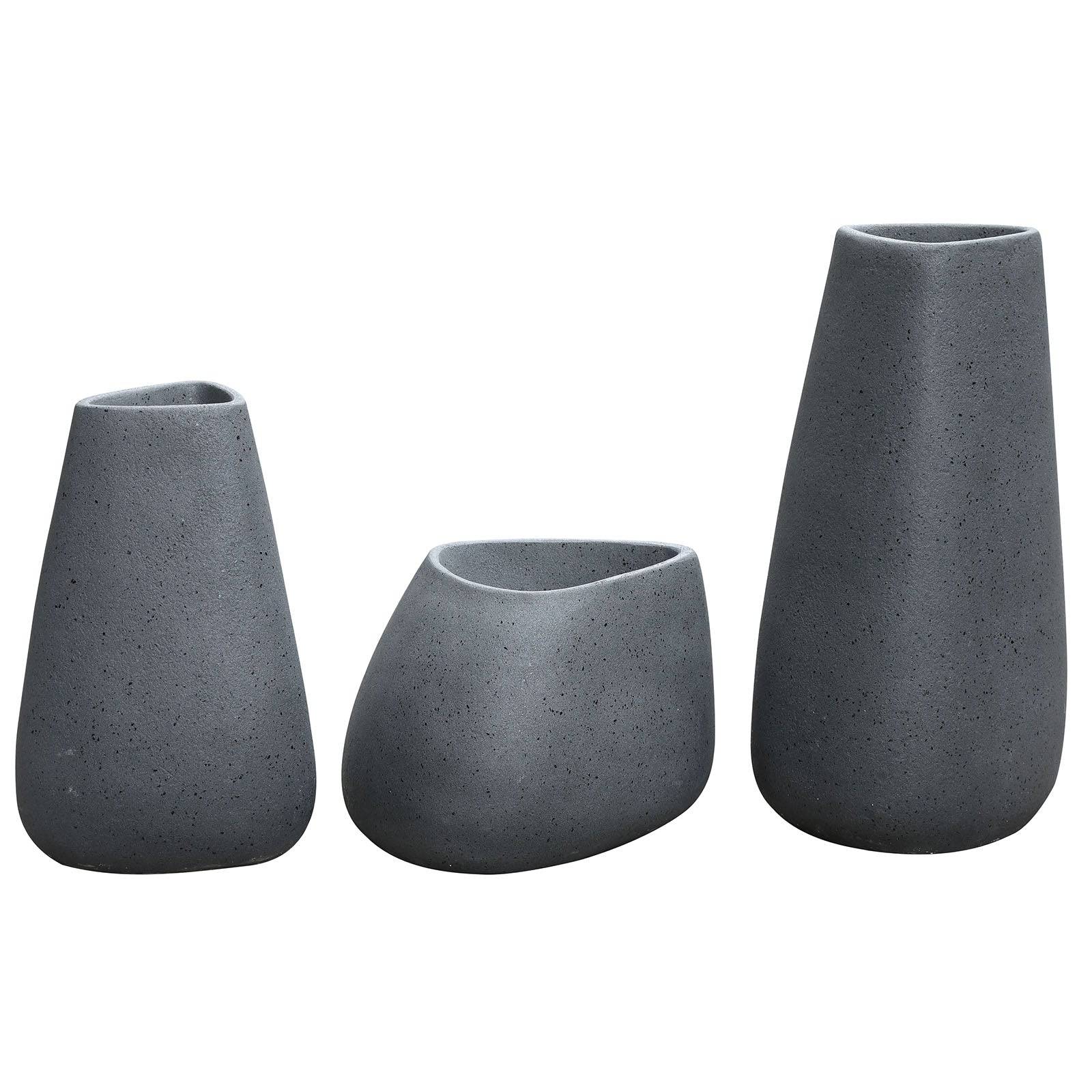 Set Of 3 Outdoor/Indoor Fiberglass Concrete Planter Box Xk-8177A+B+C -  Planter Boxes - ebarza Furniture UAE | Shop Modern Furniture in Abu Dhabi & Dubai - مفروشات ايبازرا في الامارات | تسوق اثاث عصري وديكورات مميزة في دبي وابوظبي