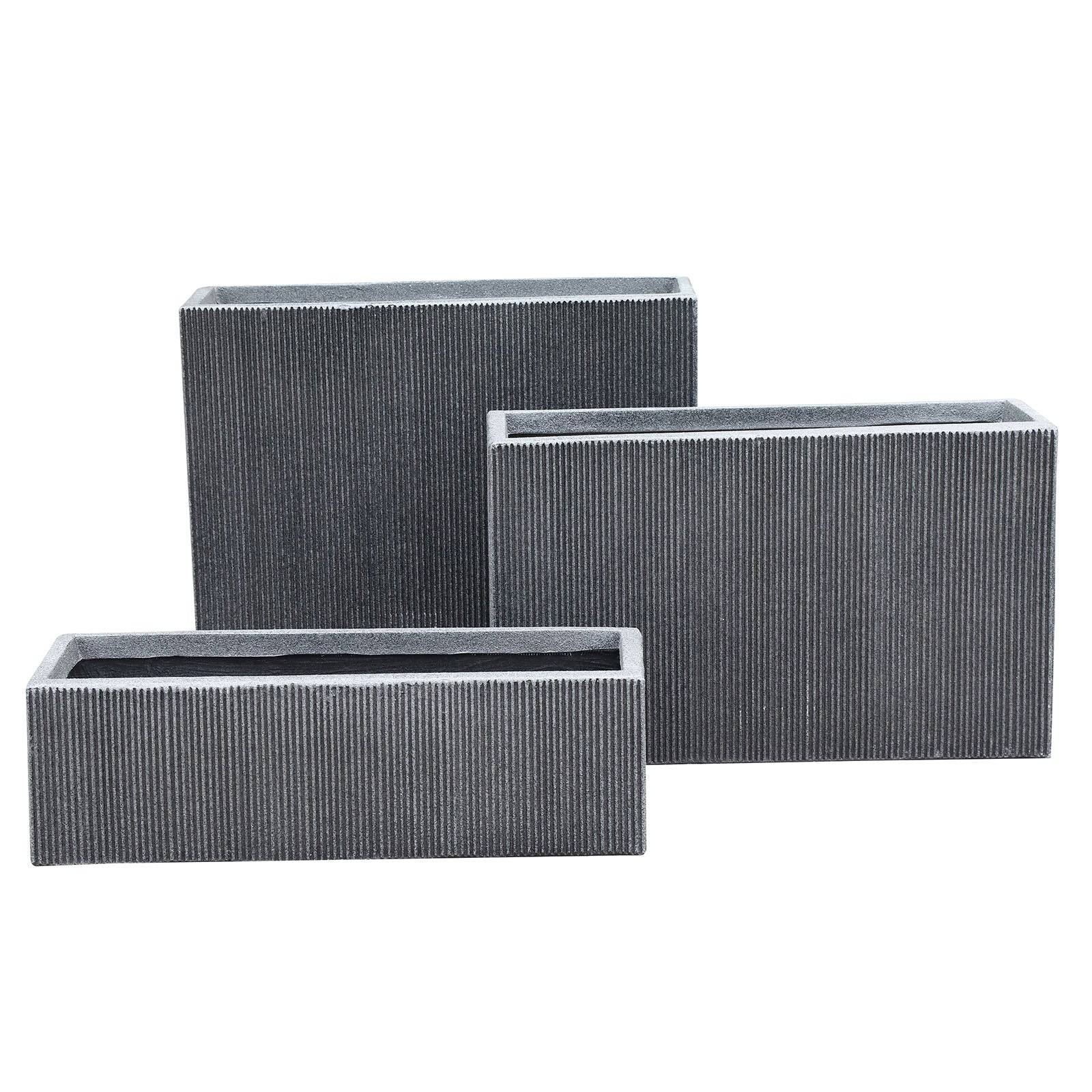 Set Of 3 Outdoor/Indoor Fiberglass Concrete Planter Box Xk-8302D+E+F -  Planter Boxes | مجموعة من 3 صندوق زراعه خرساني خارجي / داخلي من الألياف الزجاجية - ebarza Furniture UAE | Shop Modern Furniture in Abu Dhabi & Dubai - مفروشات ايبازرا في الامارات | تسوق اثاث عصري وديكورات مميزة في دبي وابوظبي