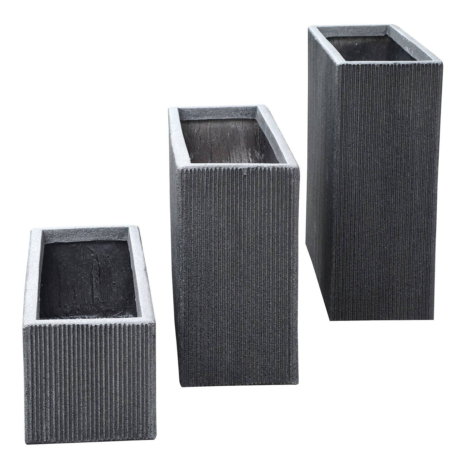 Set Of 3 Outdoor/Indoor Fiberglass Concrete Planter Box Xk-8302D+E+F -  Planter Boxes - ebarza Furniture UAE | Shop Modern Furniture in Abu Dhabi & Dubai - مفروشات ايبازرا في الامارات | تسوق اثاث عصري وديكورات مميزة في دبي وابوظبي