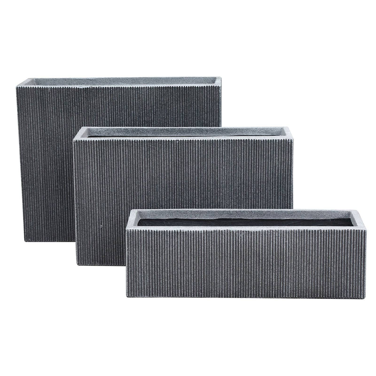 Set Of 3 Outdoor/Indoor Fiberglass Concrete Planter Box Xk-8302D+E+F -  Planter Boxes | مجموعة من 3 صندوق زراعه خرساني خارجي / داخلي من الألياف الزجاجية - ebarza Furniture UAE | Shop Modern Furniture in Abu Dhabi & Dubai - مفروشات ايبازرا في الامارات | تسوق اثاث عصري وديكورات مميزة في دبي وابوظبي