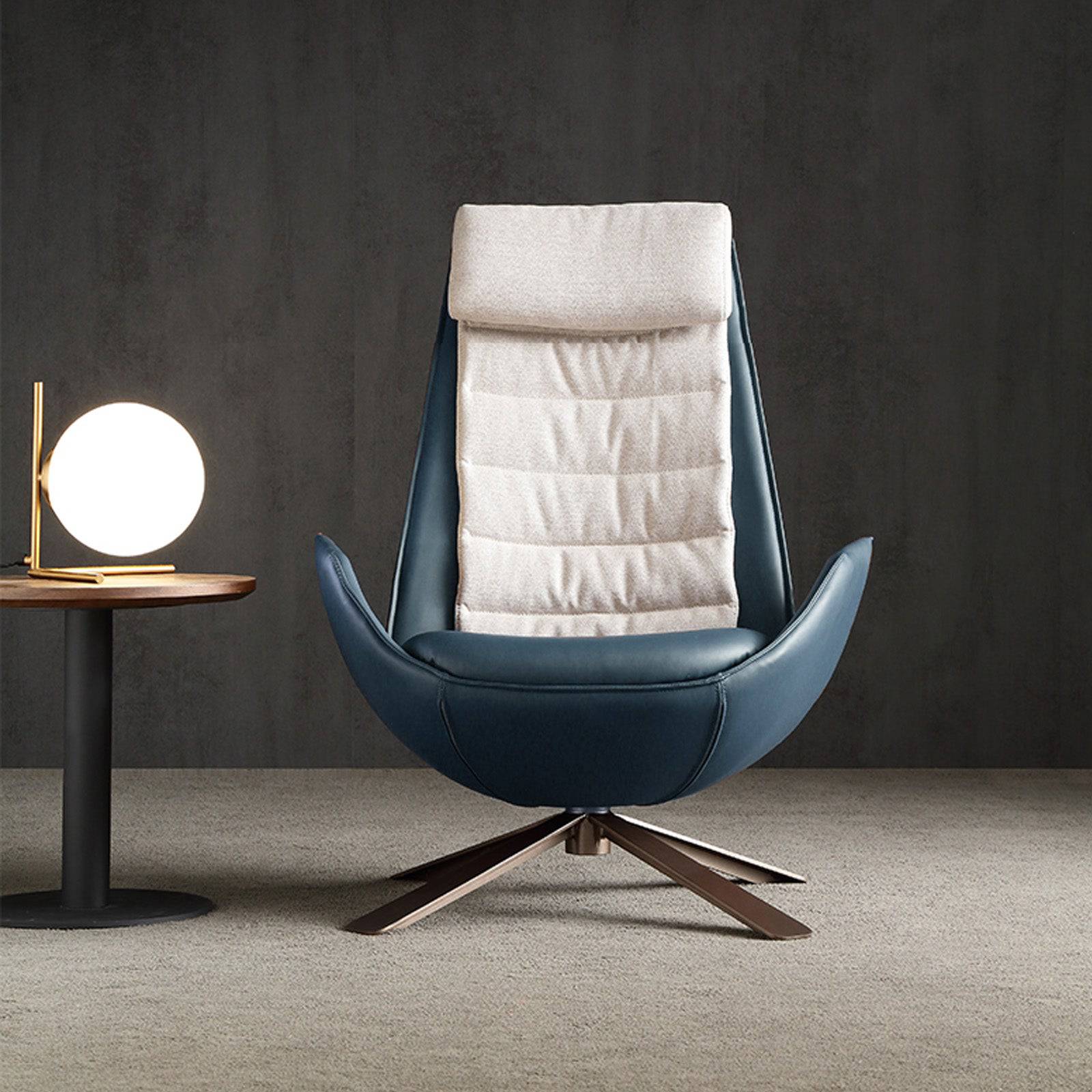 Severo Lounge Chair Lc045-Blue -  Lounge Chairs - ebarza Furniture UAE | Shop Modern Furniture in Abu Dhabi & Dubai - مفروشات ايبازرا في الامارات | تسوق اثاث عصري وديكورات مميزة في دبي وابوظبي