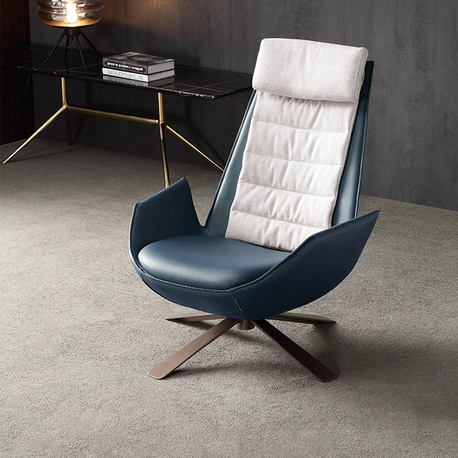 Severo Lounge Chair Lc045-Blue -  Lounge Chairs - ebarza Furniture UAE | Shop Modern Furniture in Abu Dhabi & Dubai - مفروشات ايبازرا في الامارات | تسوق اثاث عصري وديكورات مميزة في دبي وابوظبي