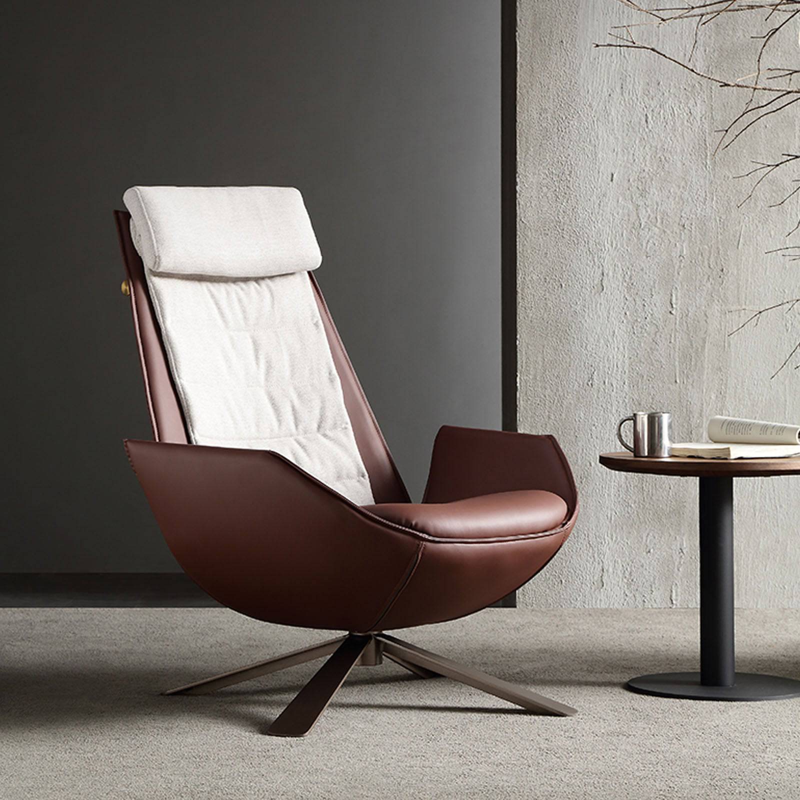 Severo Lounge Chair LC045 Brown -  Lounge Chairs - ebarza Furniture UAE | Shop Modern Furniture in Abu Dhabi & Dubai - مفروشات ايبازرا في الامارات | تسوق اثاث عصري وديكورات مميزة في دبي وابوظبي