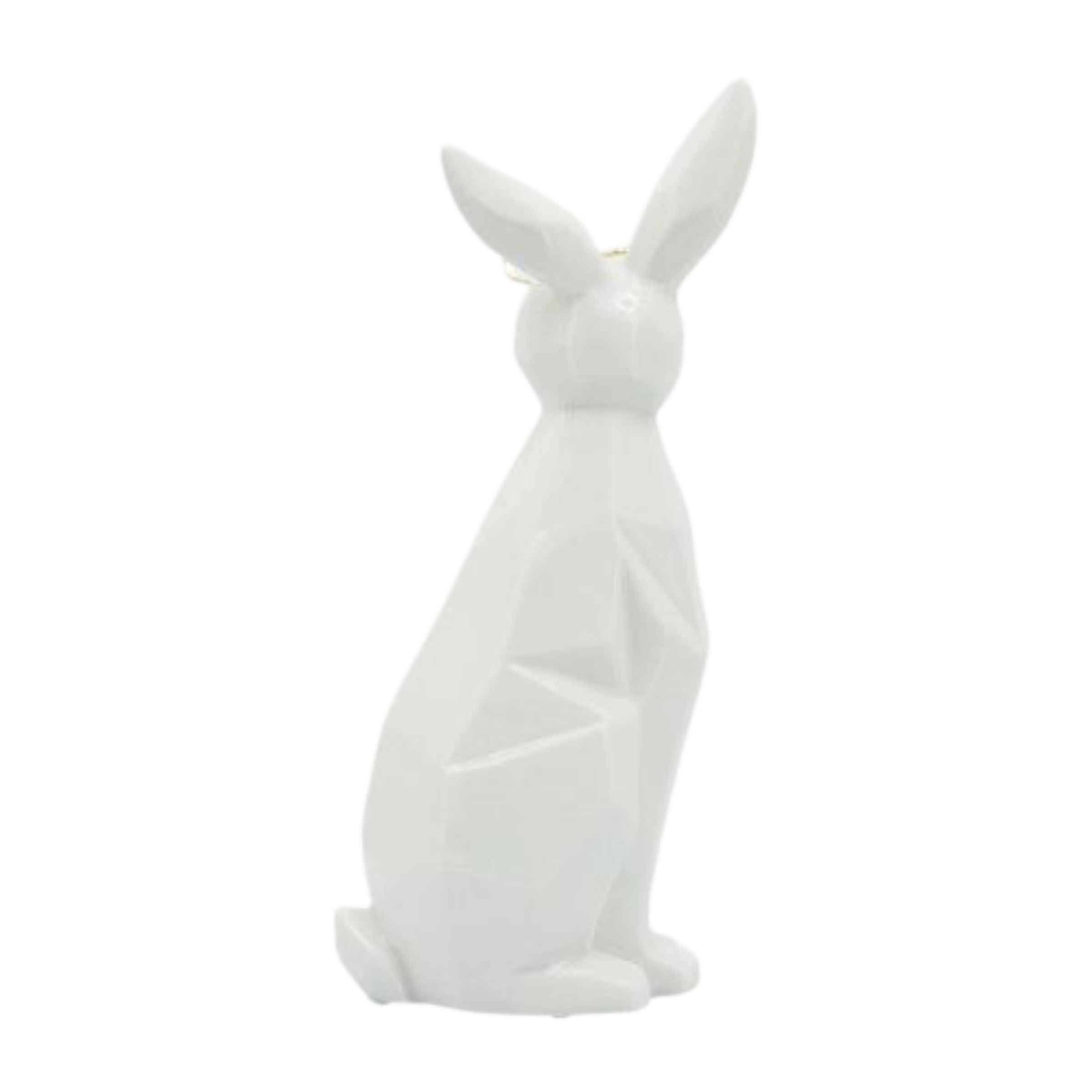 Sideview Bunny With Glasses Ceramic 27 Cm - White And Gold 16943-03 -  Home Decor Figurines | أرنب مع نظارة سيراميك 27 سم - أبيض وذهبي - ebarza Furniture UAE | Shop Modern Furniture in Abu Dhabi & Dubai - مفروشات ايبازرا في الامارات | تسوق اثاث عصري وديكورات مميزة في دبي وابوظبي