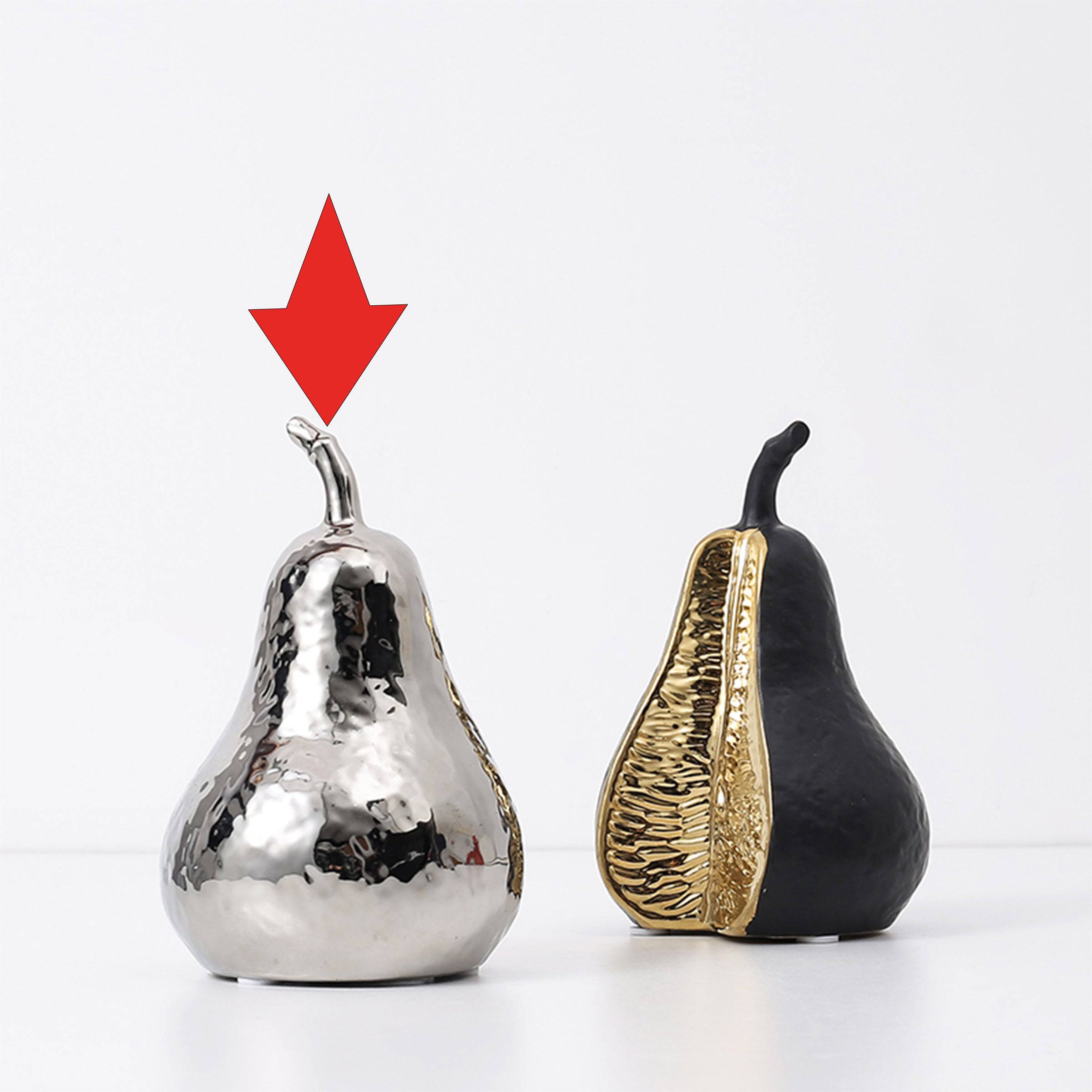 Silver Pear Ornament -A Fa-D21088A -  Home Decor Figurines | ديكور الكمثرى باللون الفضي - ebarza Furniture UAE | Shop Modern Furniture in Abu Dhabi & Dubai - مفروشات ايبازرا في الامارات | تسوق اثاث عصري وديكورات مميزة في دبي وابوظبي