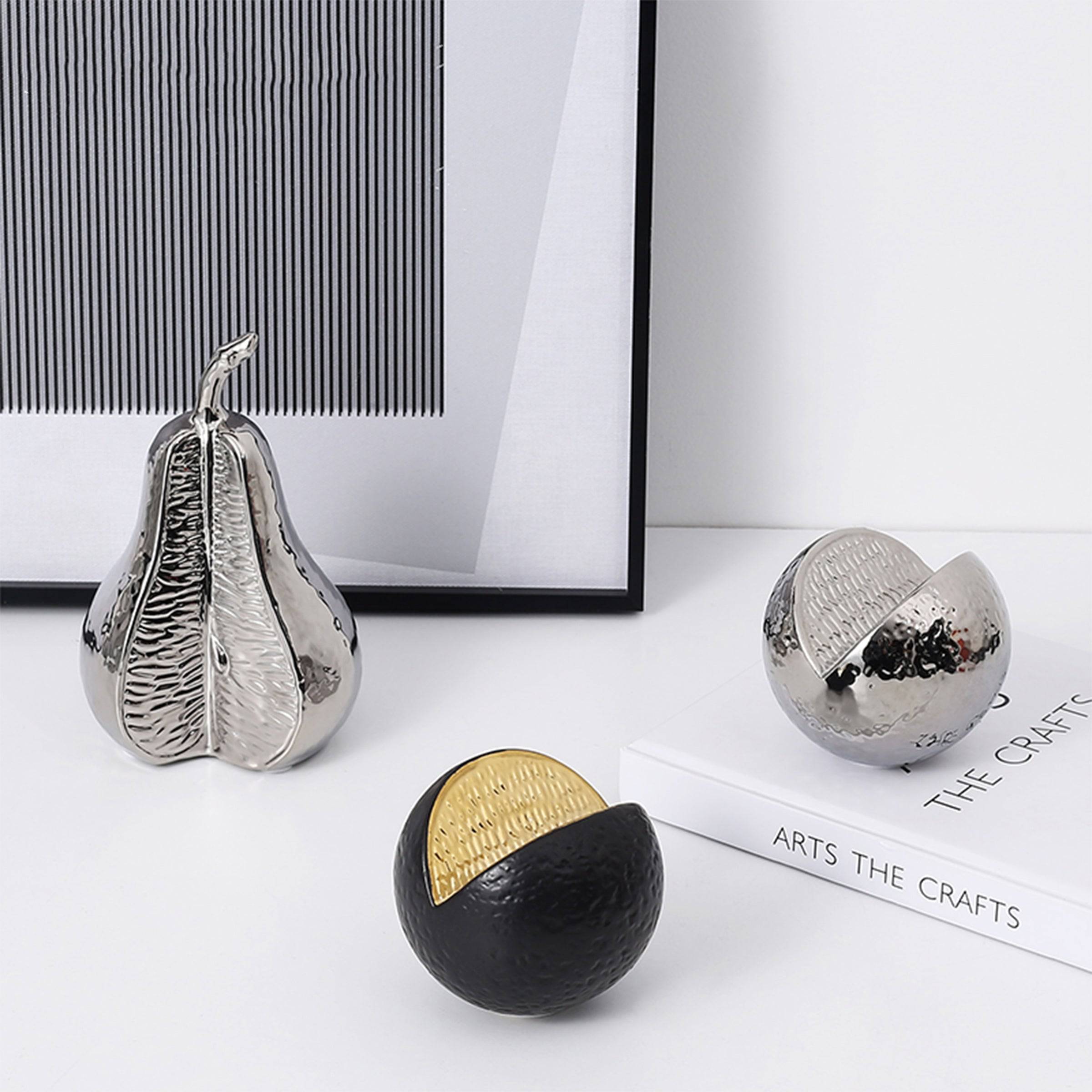 Silver Pear Ornament -A Fa-D21088A -  Home Decor Figurines | ديكور الكمثرى باللون الفضي - ebarza Furniture UAE | Shop Modern Furniture in Abu Dhabi & Dubai - مفروشات ايبازرا في الامارات | تسوق اثاث عصري وديكورات مميزة في دبي وابوظبي