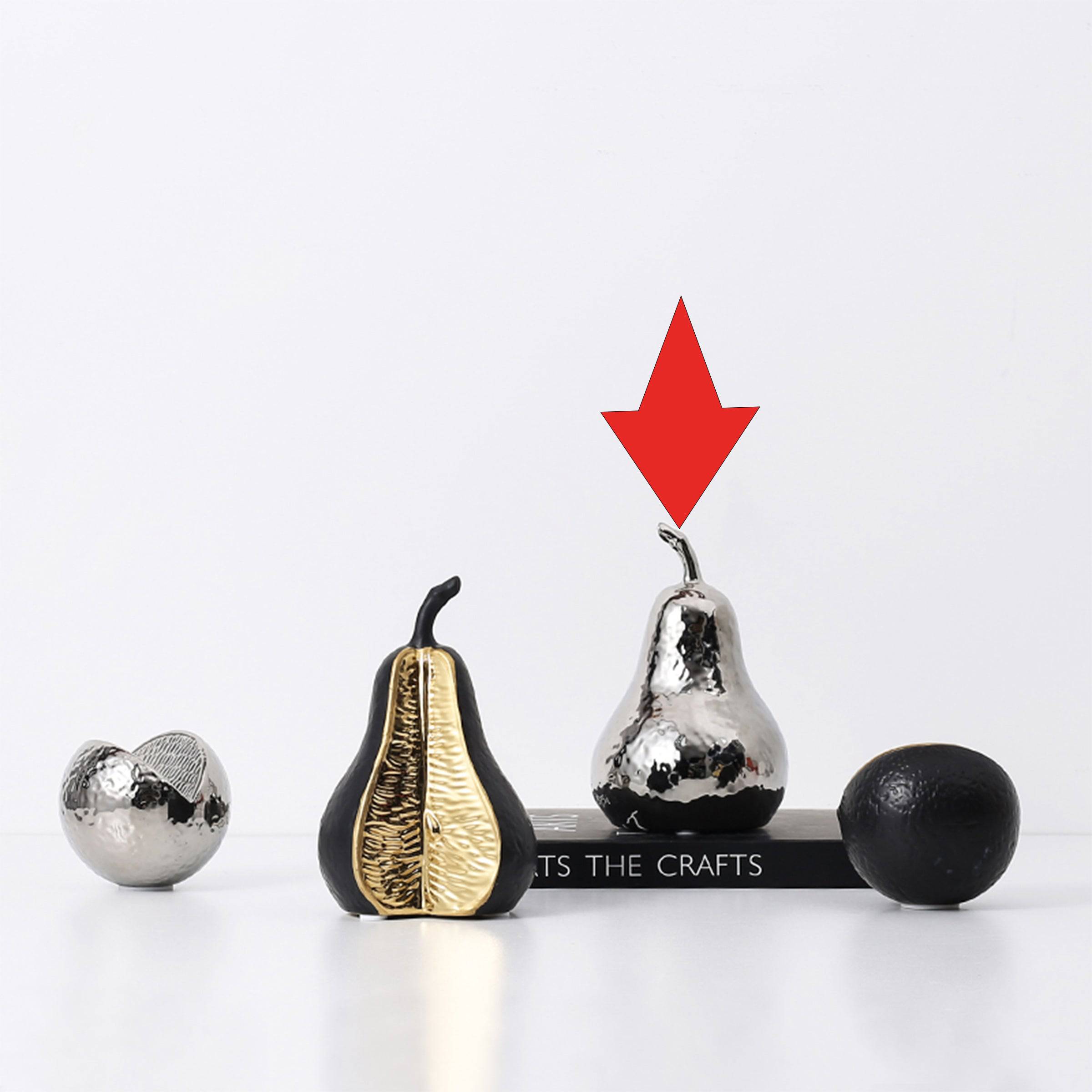 Silver Pear Ornament -A Fa-D21088A -  Home Decor Figurines | ديكور الكمثرى باللون الفضي - ebarza Furniture UAE | Shop Modern Furniture in Abu Dhabi & Dubai - مفروشات ايبازرا في الامارات | تسوق اثاث عصري وديكورات مميزة في دبي وابوظبي