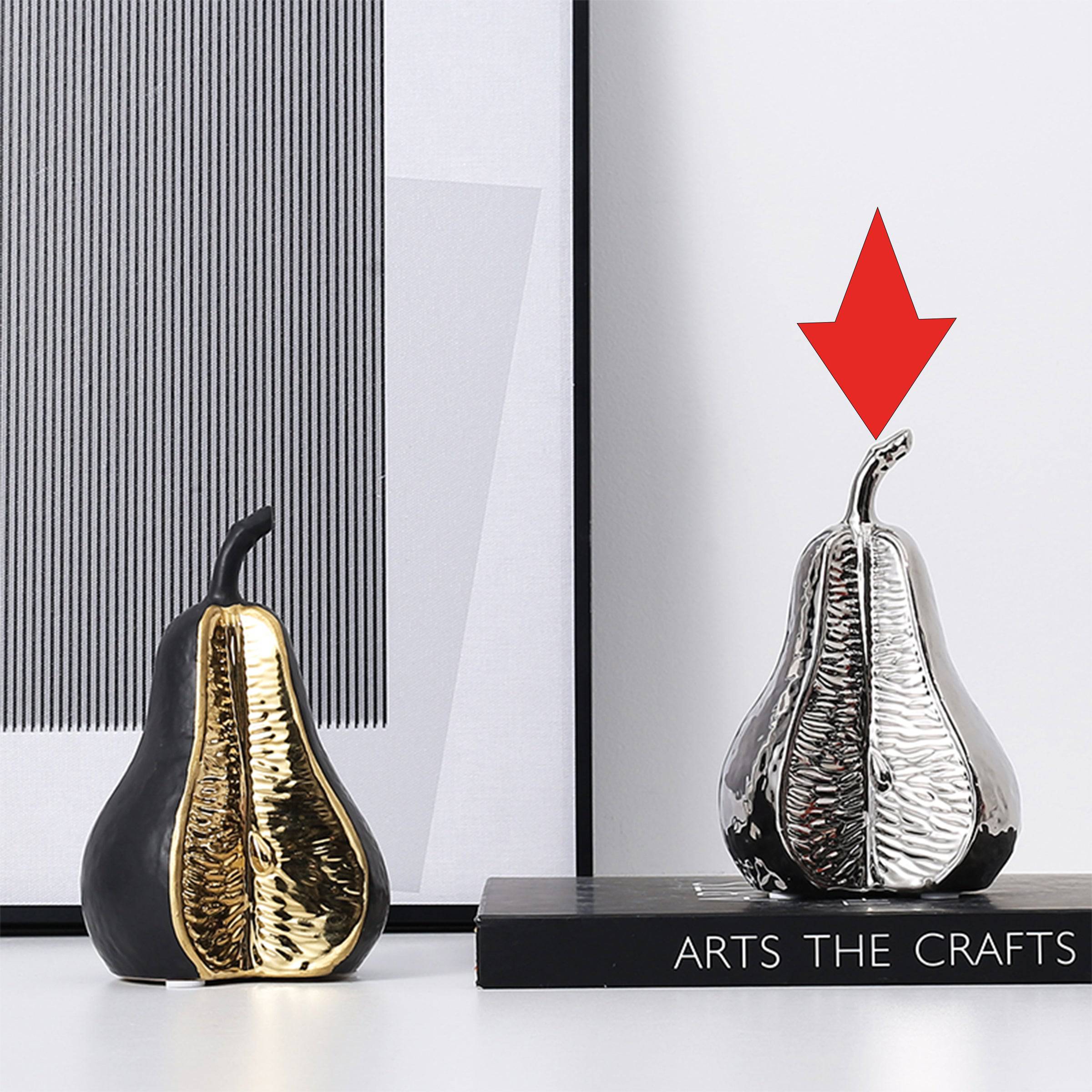 Silver Pear Ornament -A Fa-D21088A -  Home Decor Figurines | ديكور الكمثرى باللون الفضي - ebarza Furniture UAE | Shop Modern Furniture in Abu Dhabi & Dubai - مفروشات ايبازرا في الامارات | تسوق اثاث عصري وديكورات مميزة في دبي وابوظبي