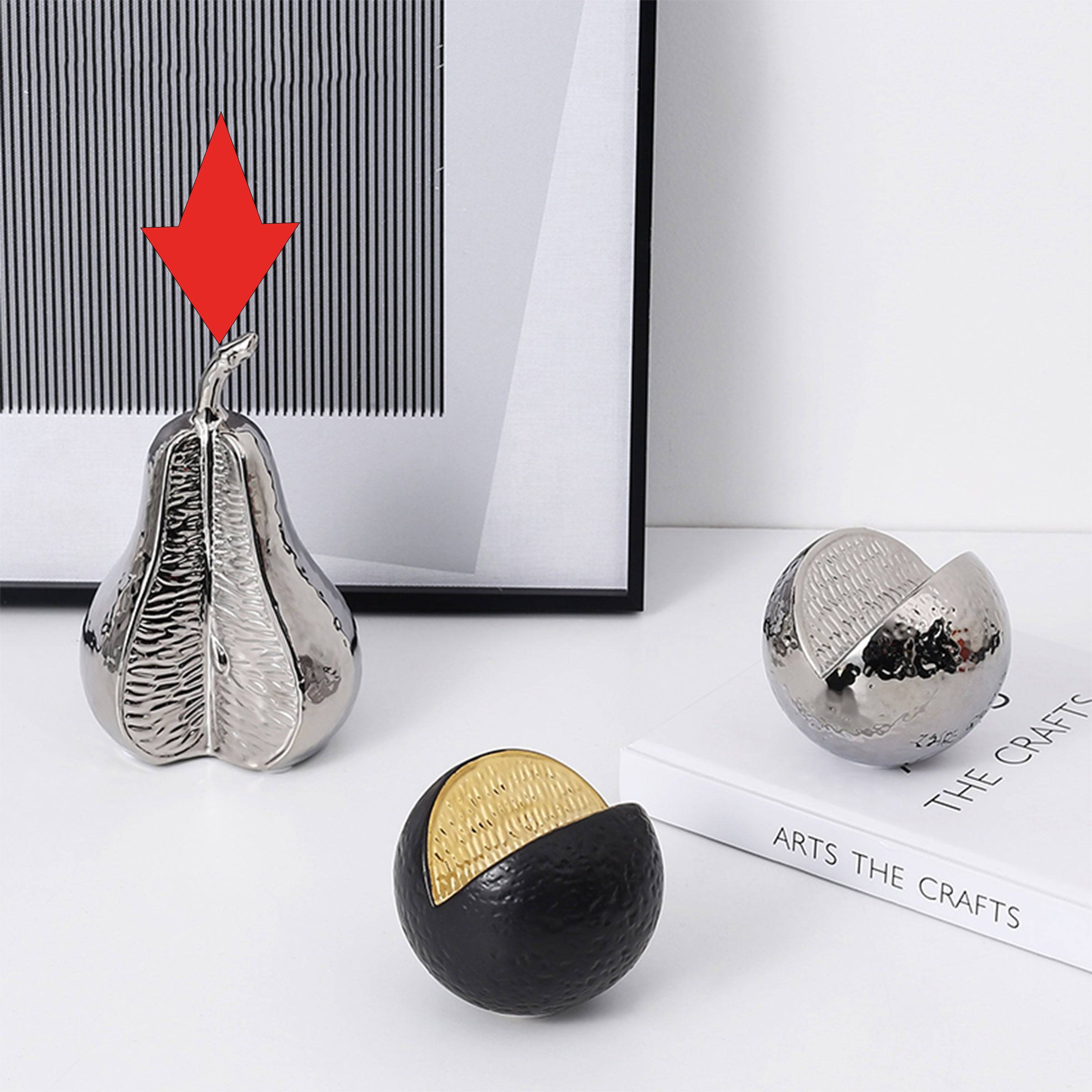 Silver Pear Ornament -A Fa-D21088A -  Home Decor Figurines | ديكور الكمثرى باللون الفضي - ebarza Furniture UAE | Shop Modern Furniture in Abu Dhabi & Dubai - مفروشات ايبازرا في الامارات | تسوق اثاث عصري وديكورات مميزة في دبي وابوظبي