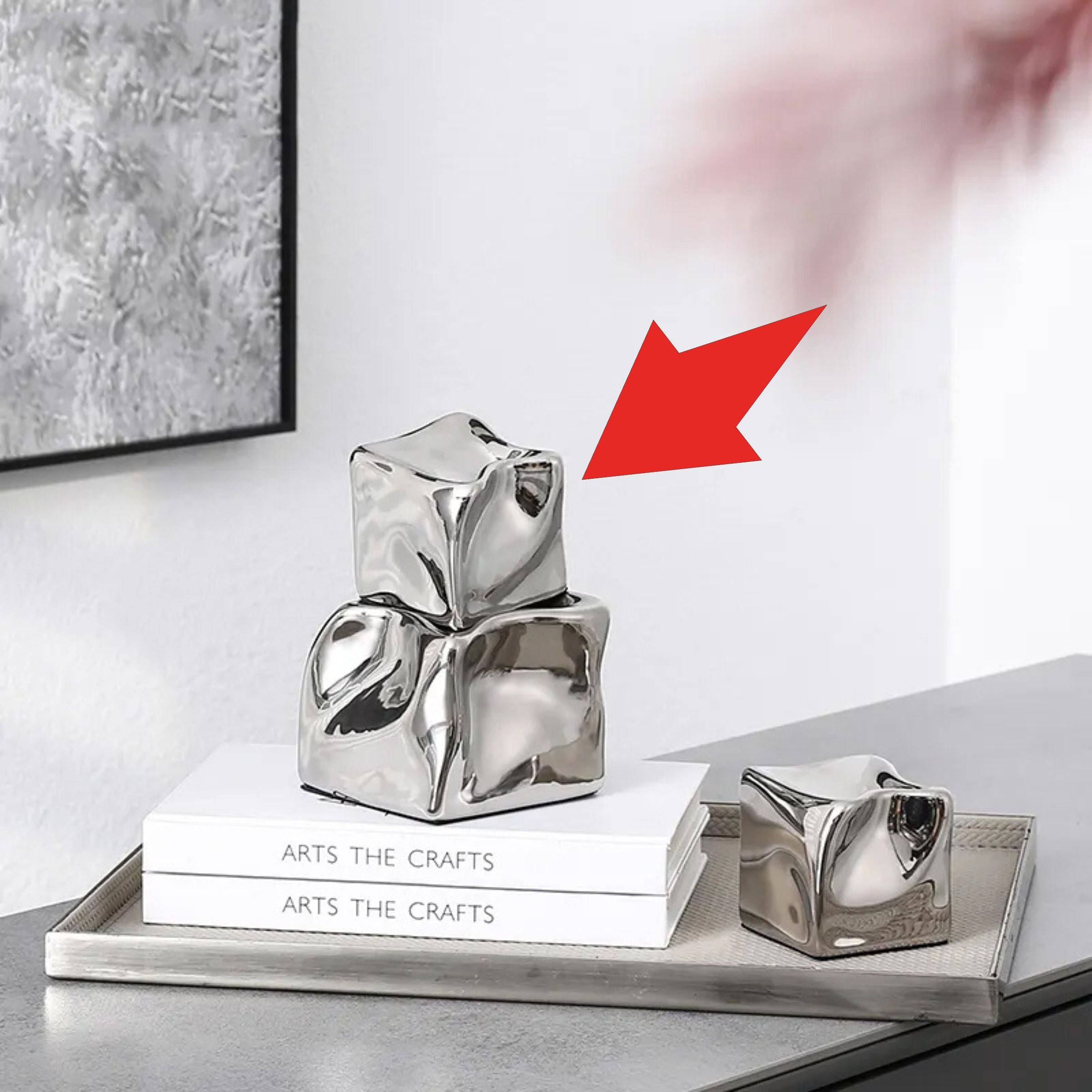 Silver Special Shaped Square -B Fa-D21111B -  Home Decor Figurines | ديكور مربع فضي على شكل خاص - ebarza Furniture UAE | Shop Modern Furniture in Abu Dhabi & Dubai - مفروشات ايبازرا في الامارات | تسوق اثاث عصري وديكورات مميزة في دبي وابوظبي