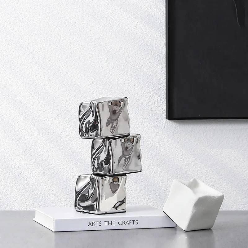 Silver Special Shaped Square -B Fa-D21111B -  Home Decor Figurines | ديكور مربع فضي على شكل خاص - ebarza Furniture UAE | Shop Modern Furniture in Abu Dhabi & Dubai - مفروشات ايبازرا في الامارات | تسوق اثاث عصري وديكورات مميزة في دبي وابوظبي