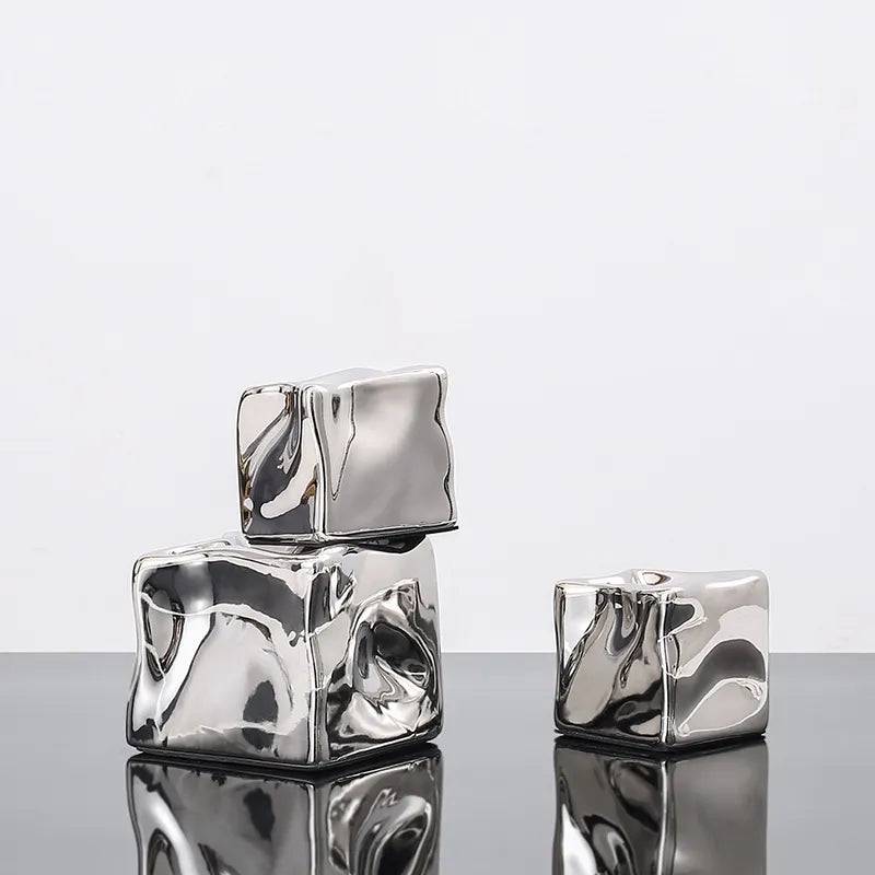 Silver Special Shaped Square -B Fa-D21111B -  Home Decor Figurines | ديكور مربع فضي على شكل خاص - ebarza Furniture UAE | Shop Modern Furniture in Abu Dhabi & Dubai - مفروشات ايبازرا في الامارات | تسوق اثاث عصري وديكورات مميزة في دبي وابوظبي